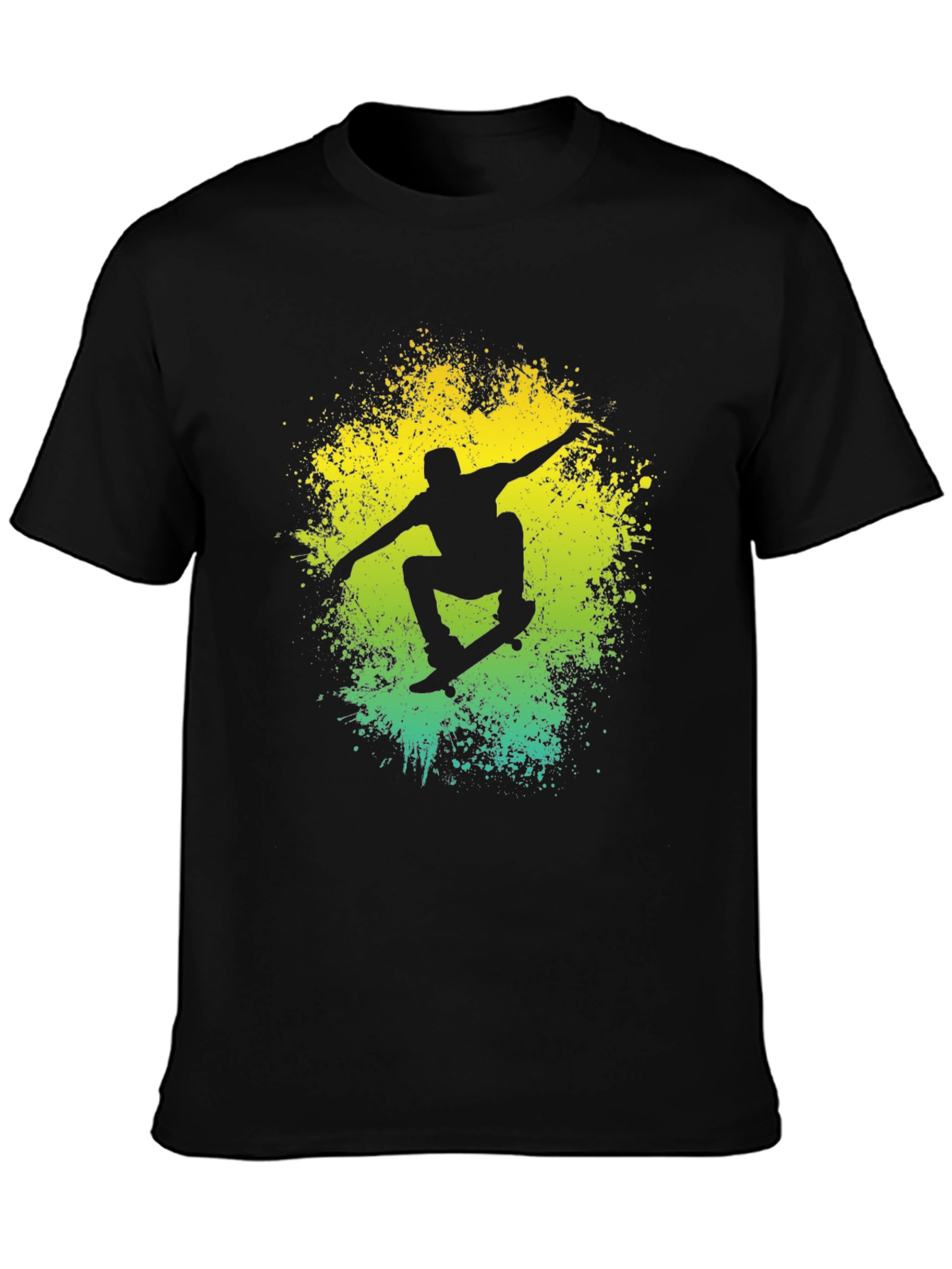 Skateboarding Silhouette Graphic T-Shirt - Cool Black Tee