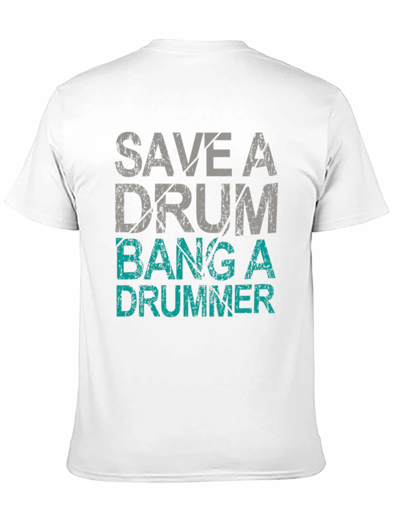 Save A Drum Bang A Drummer Black Graphic T-Shirt