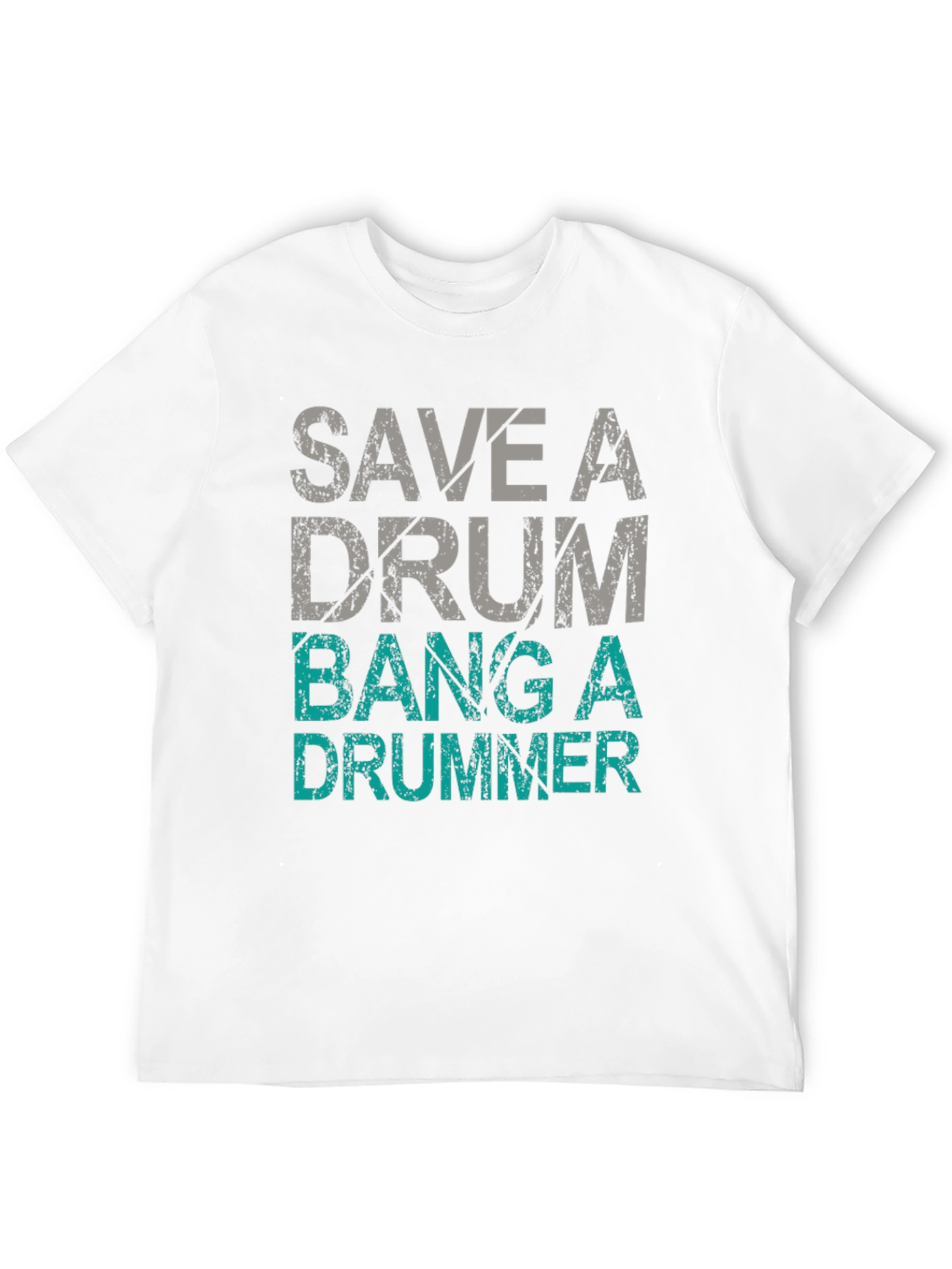 Save A Drum Bang A Drummer Black Graphic T-Shirt