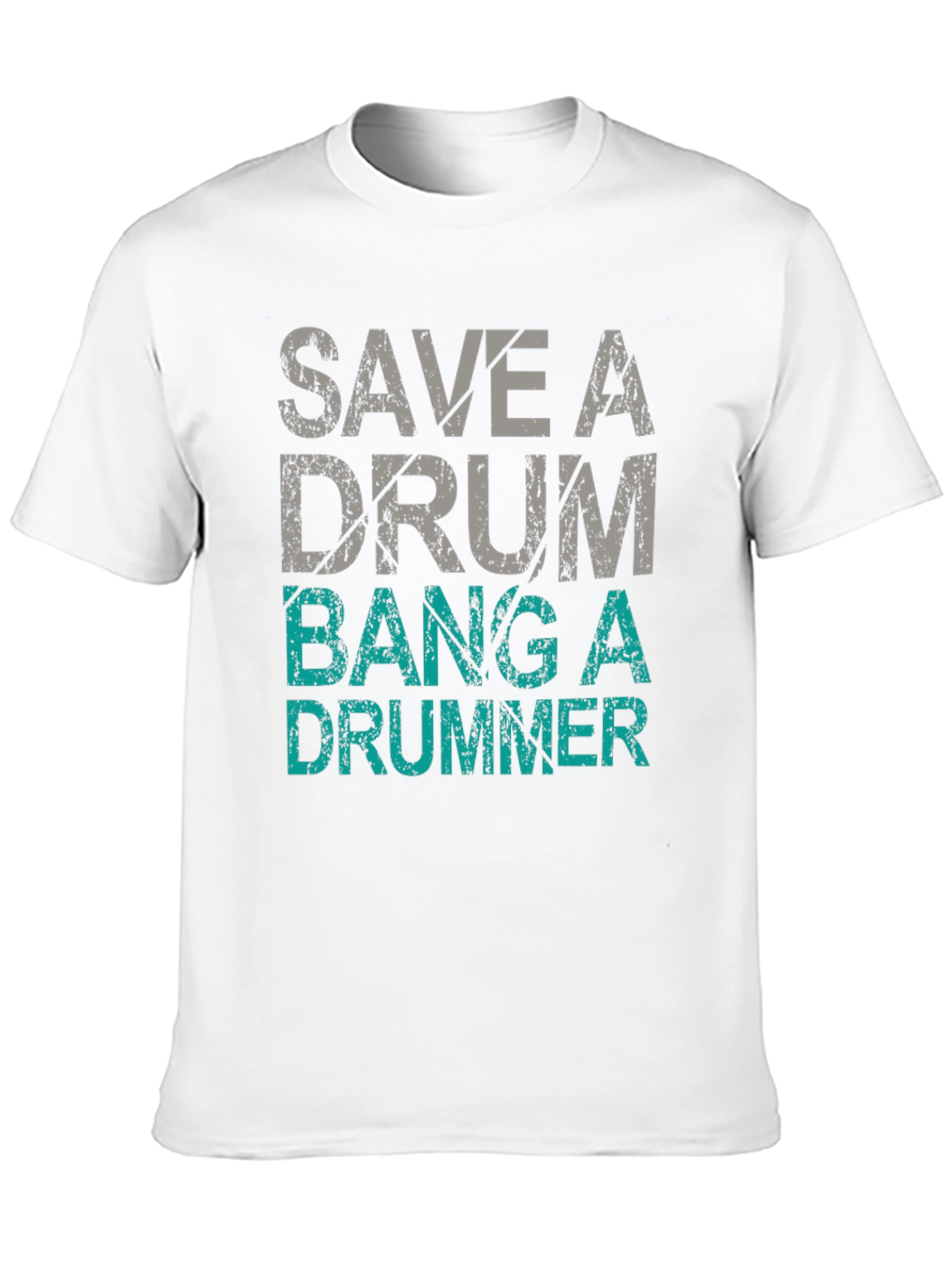 Save A Drum Bang A Drummer Black Graphic T-Shirt
