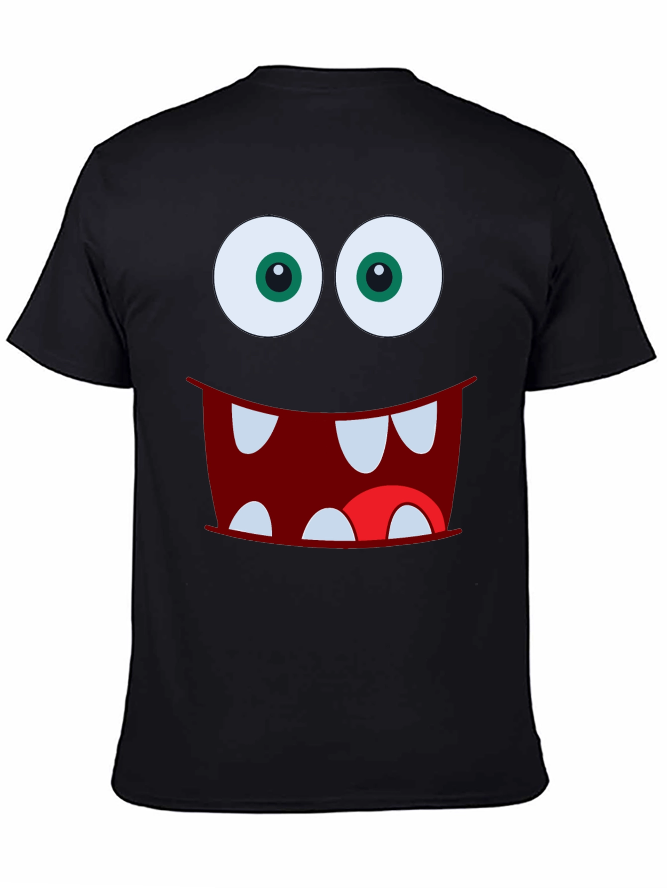 Monster Face Graphic Tee - Fun Black T-Shirt