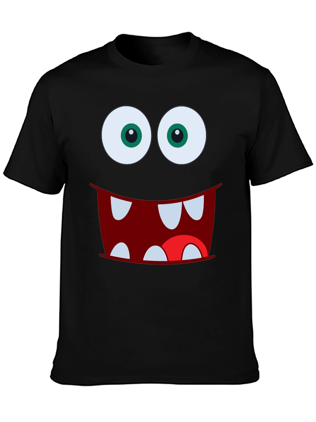 Monster Face Graphic Tee - Fun Black T-Shirt