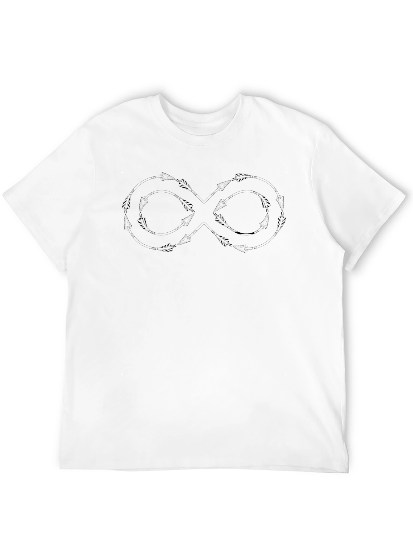 Infinity Arrows Graphic Tee - Soft Black Cotton