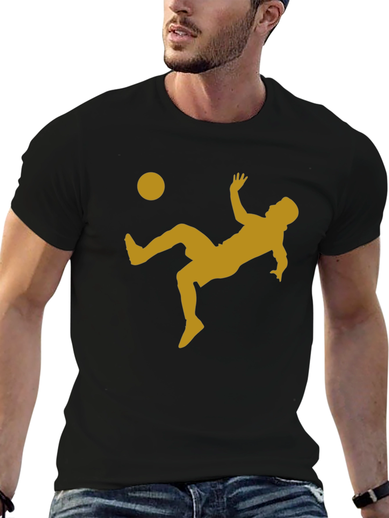 Soccer Bicycle Kick Graphic Tee - Black