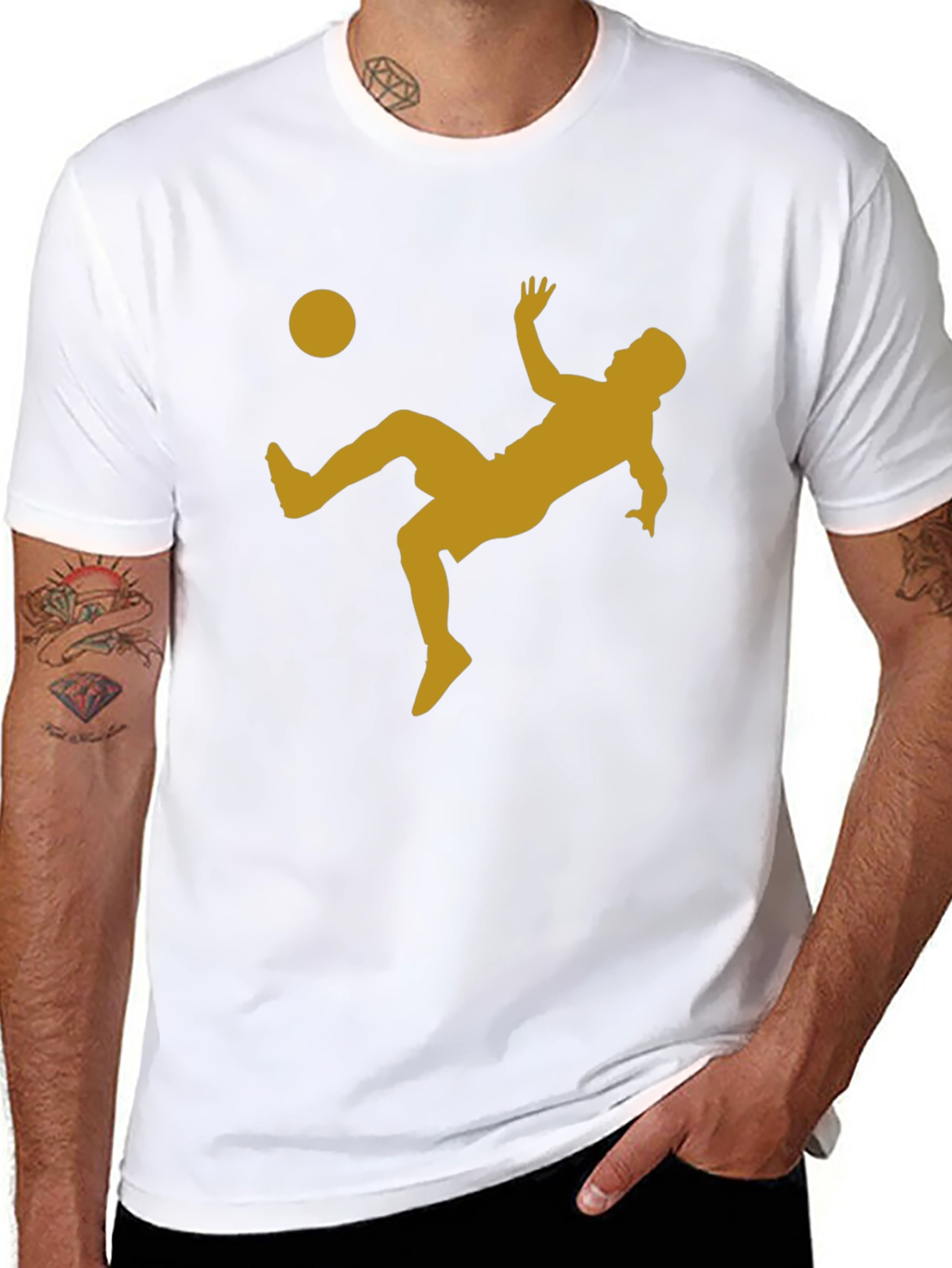 Soccer Bicycle Kick Graphic Tee - Black