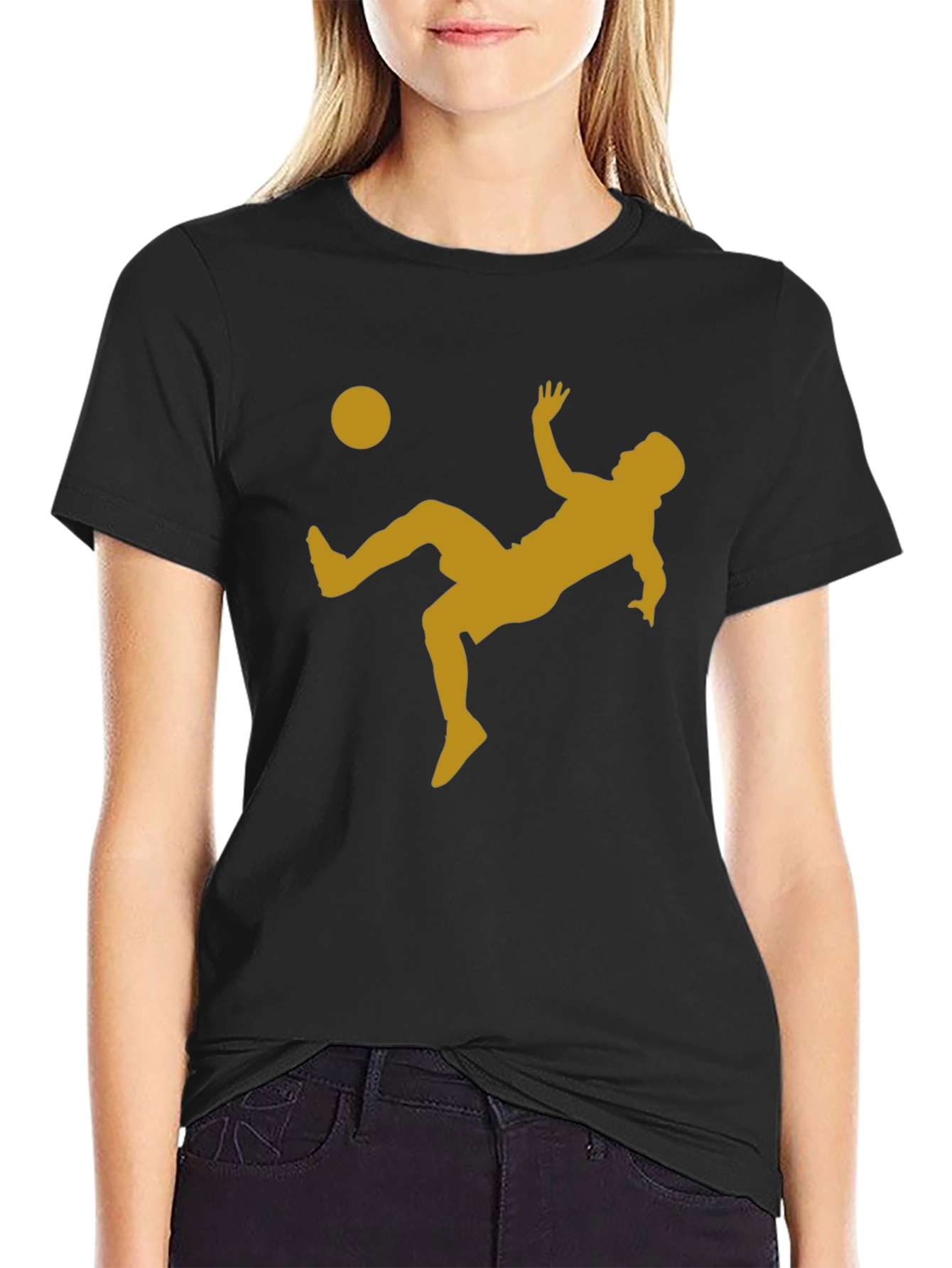 Soccer Bicycle Kick Graphic Tee - Black
