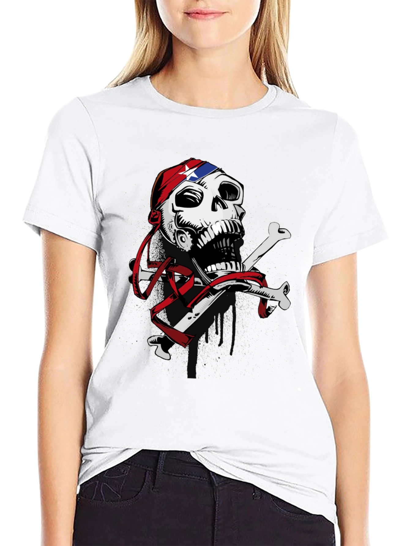 Skull & Crossbones Graphic Print T-Shirt