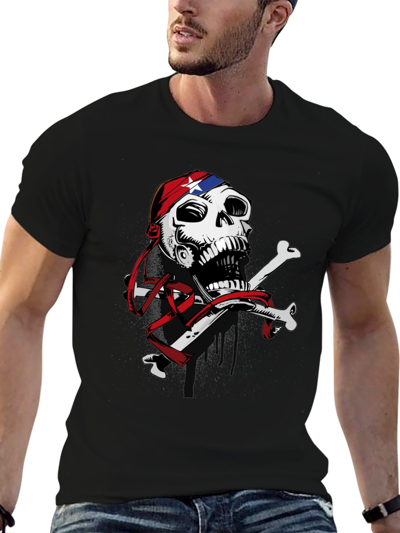 Skull & Crossbones Graphic Print T-Shirt