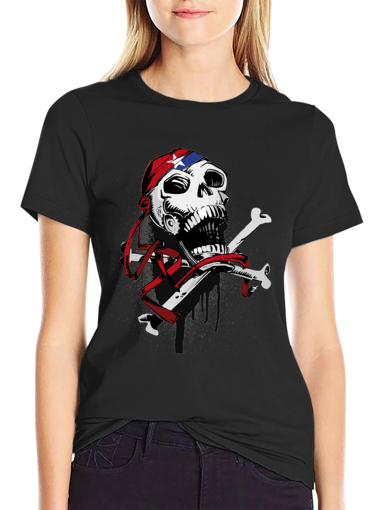Skull & Crossbones Graphic Print T-Shirt
