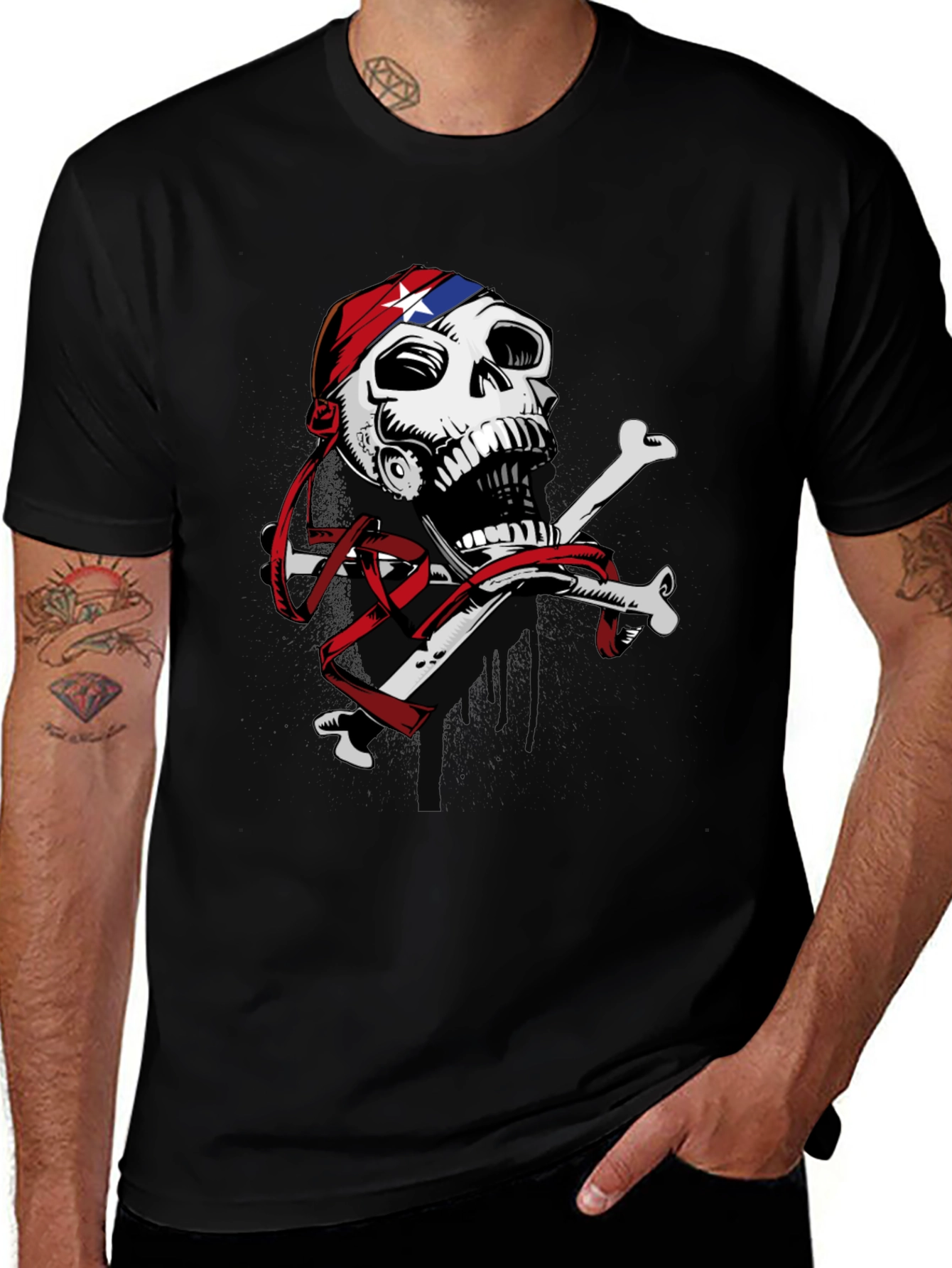Skull & Crossbones Graphic Print T-Shirt
