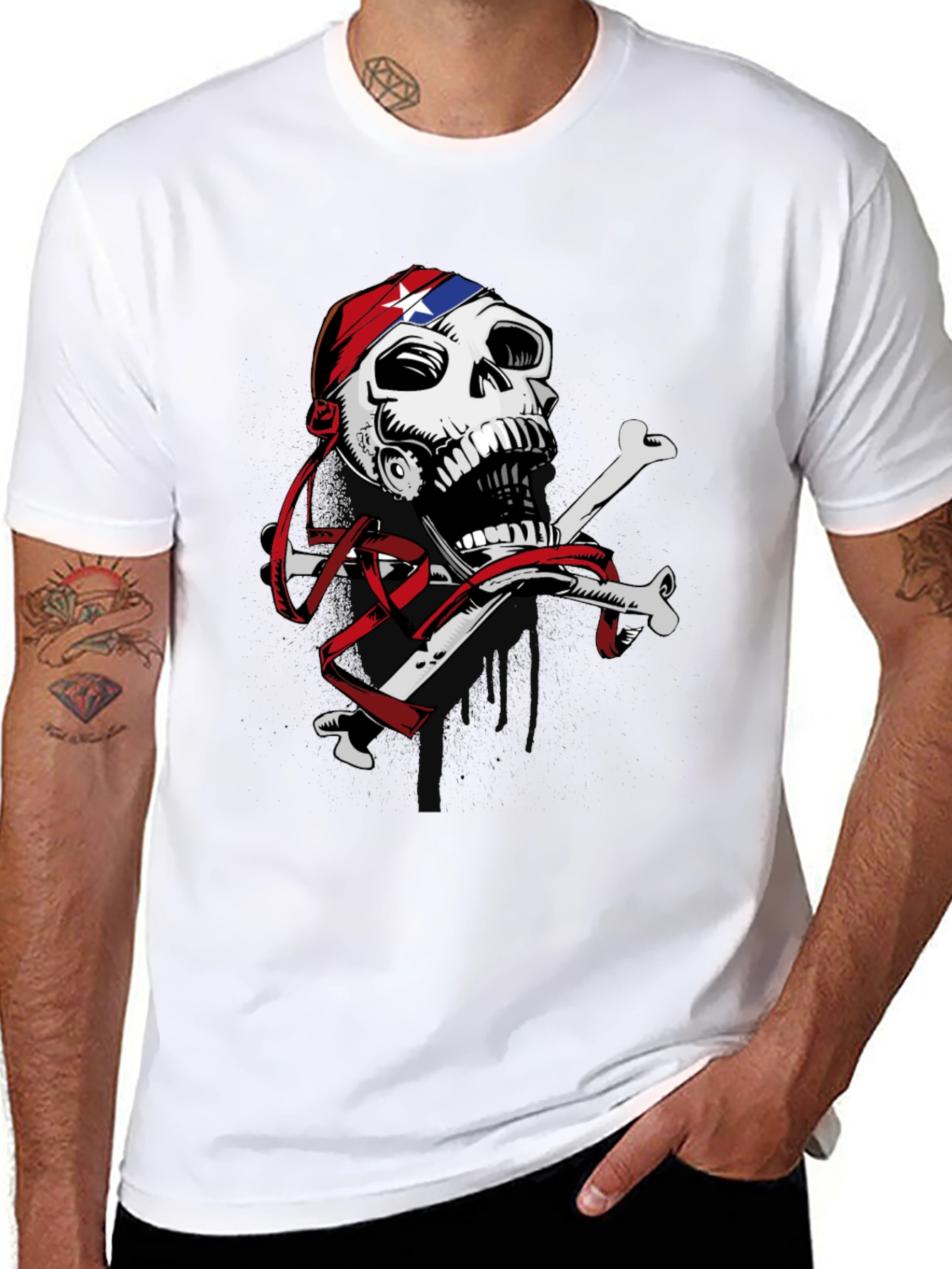 Skull & Crossbones Graphic Print T-Shirt