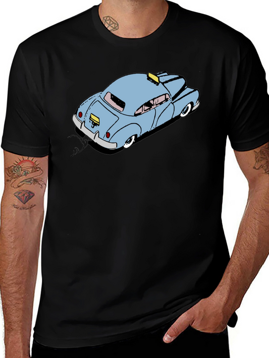 Cartoon Taxi T-Shirt - Black