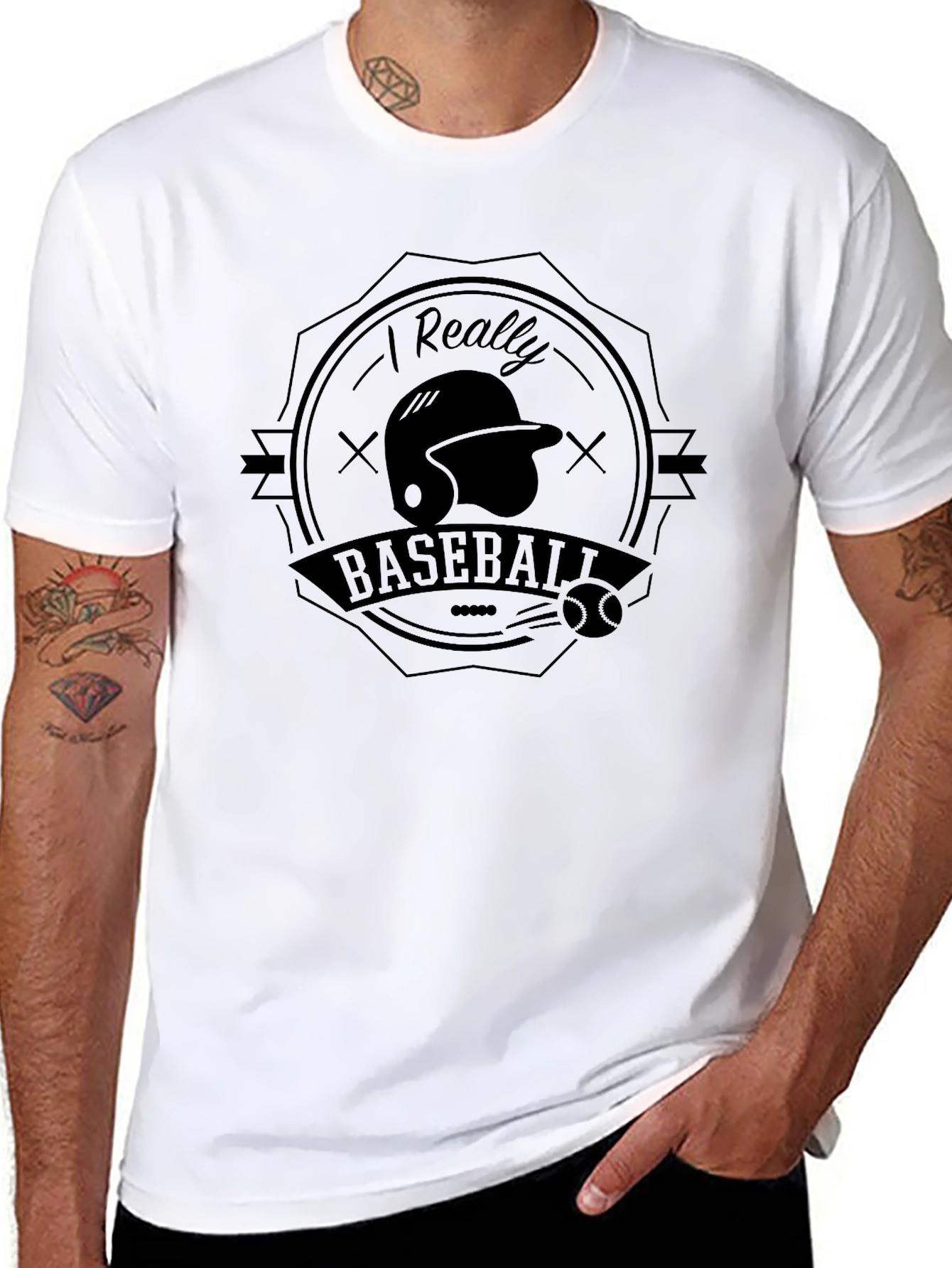 Baseball Graphic Tee - I Really Love Baseball Shirt