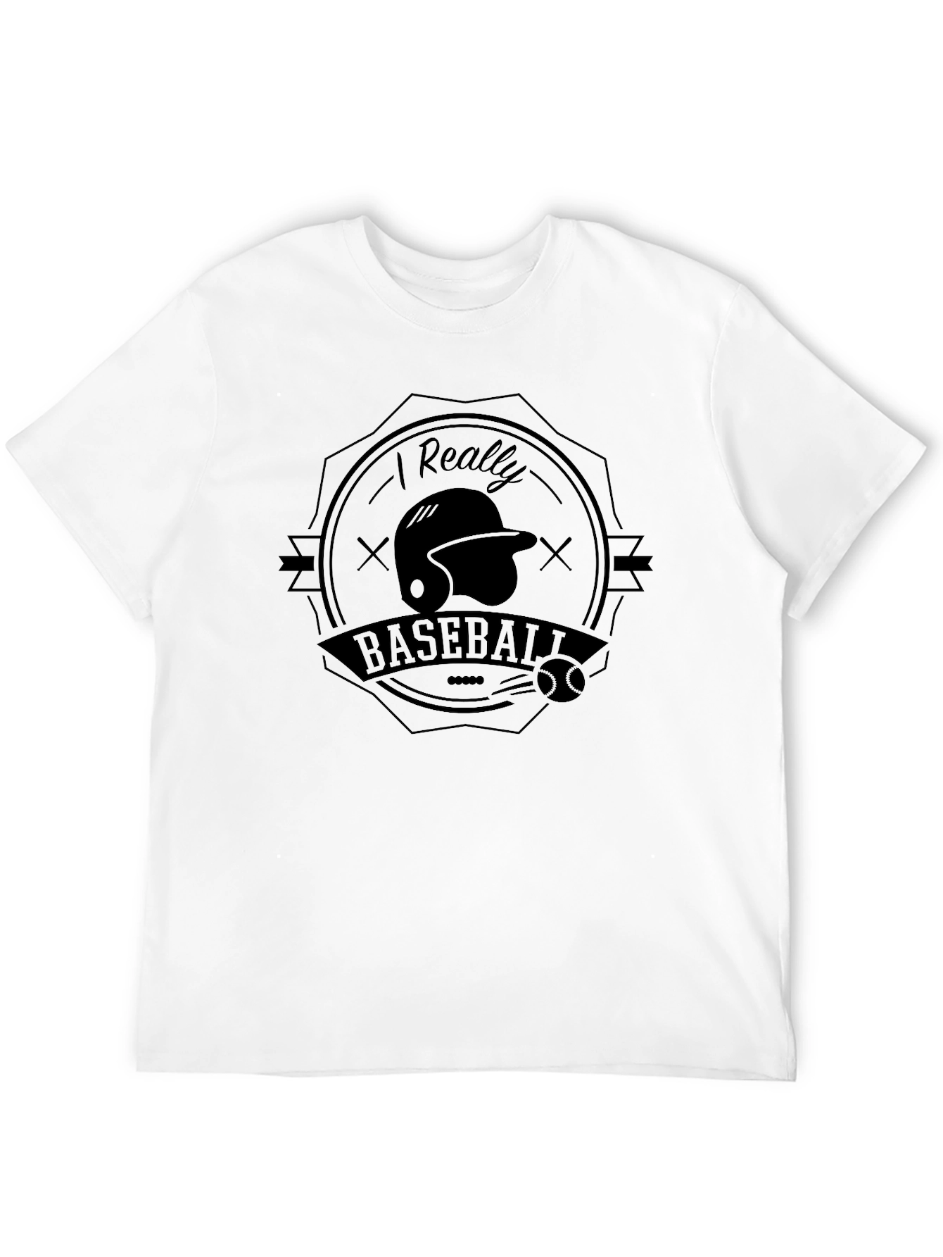 Baseball Graphic Tee - I Really Love Baseball Shirt