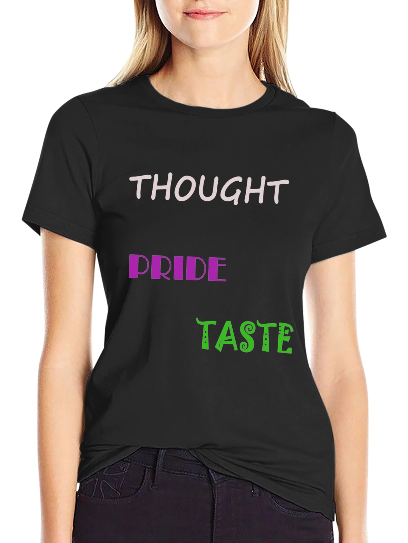 Thought Pride Taste Black Graphic Tee