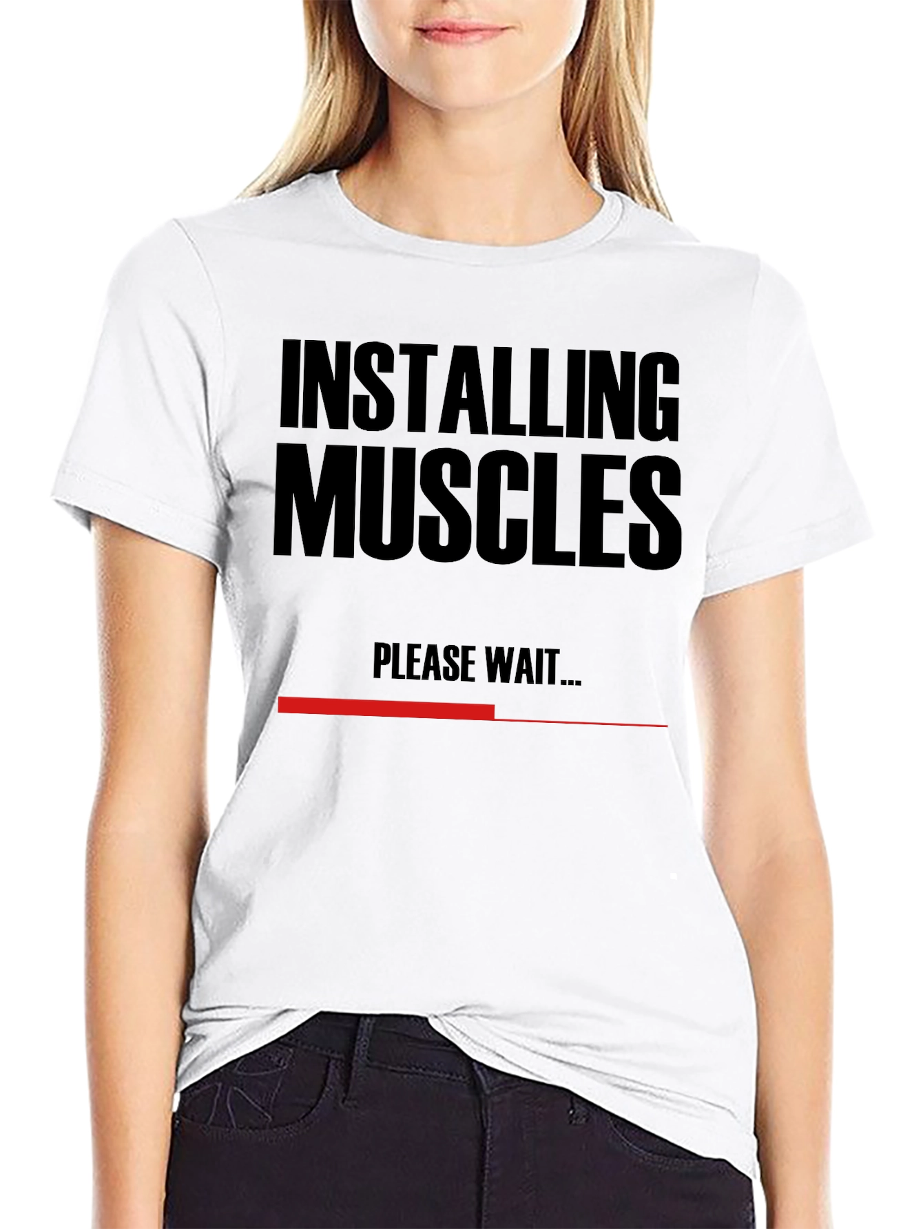 Installing Muscles T-Shirt - Funny Gym Workout Tee