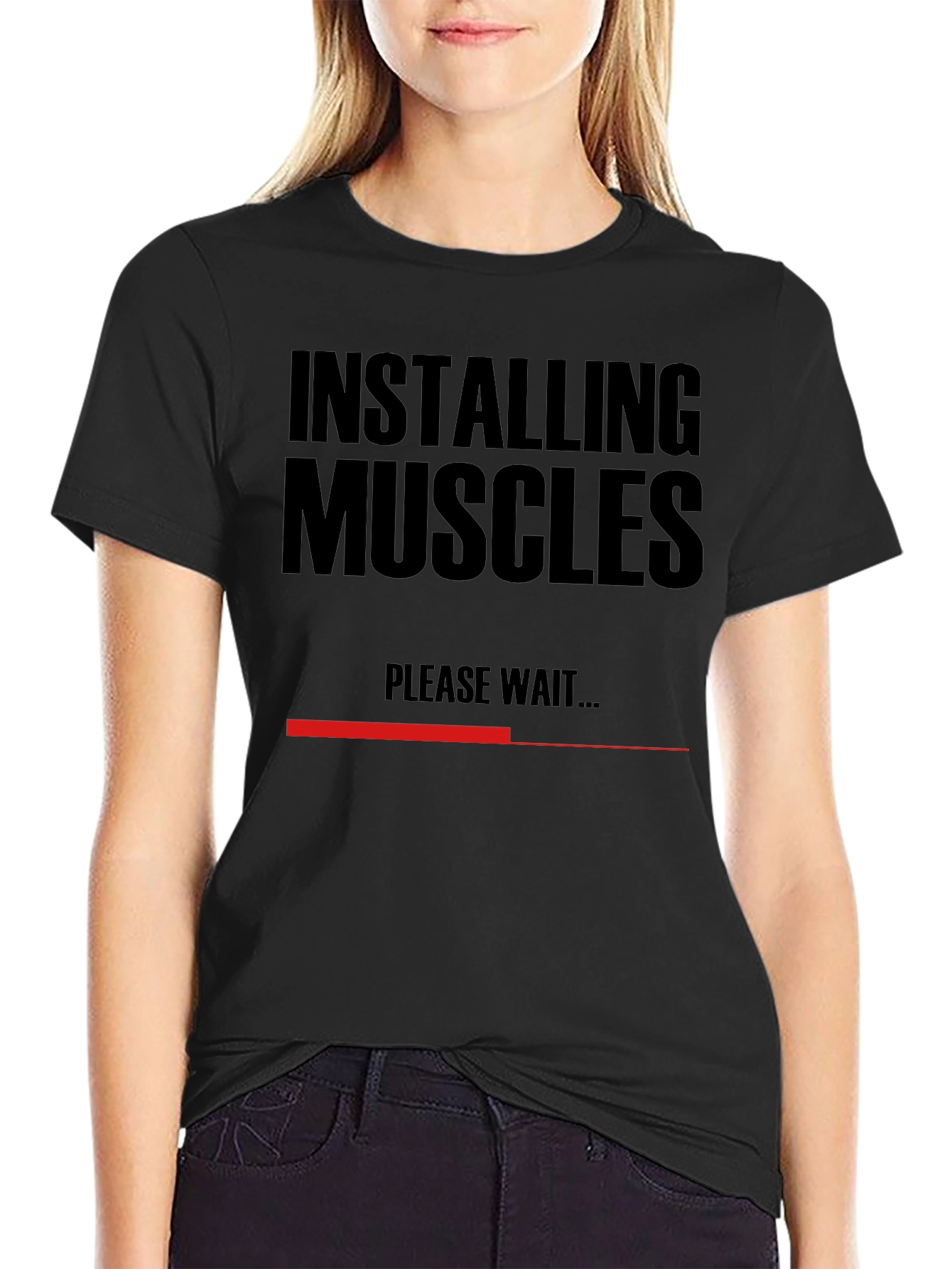 Installing Muscles T-Shirt - Funny Gym Workout Tee