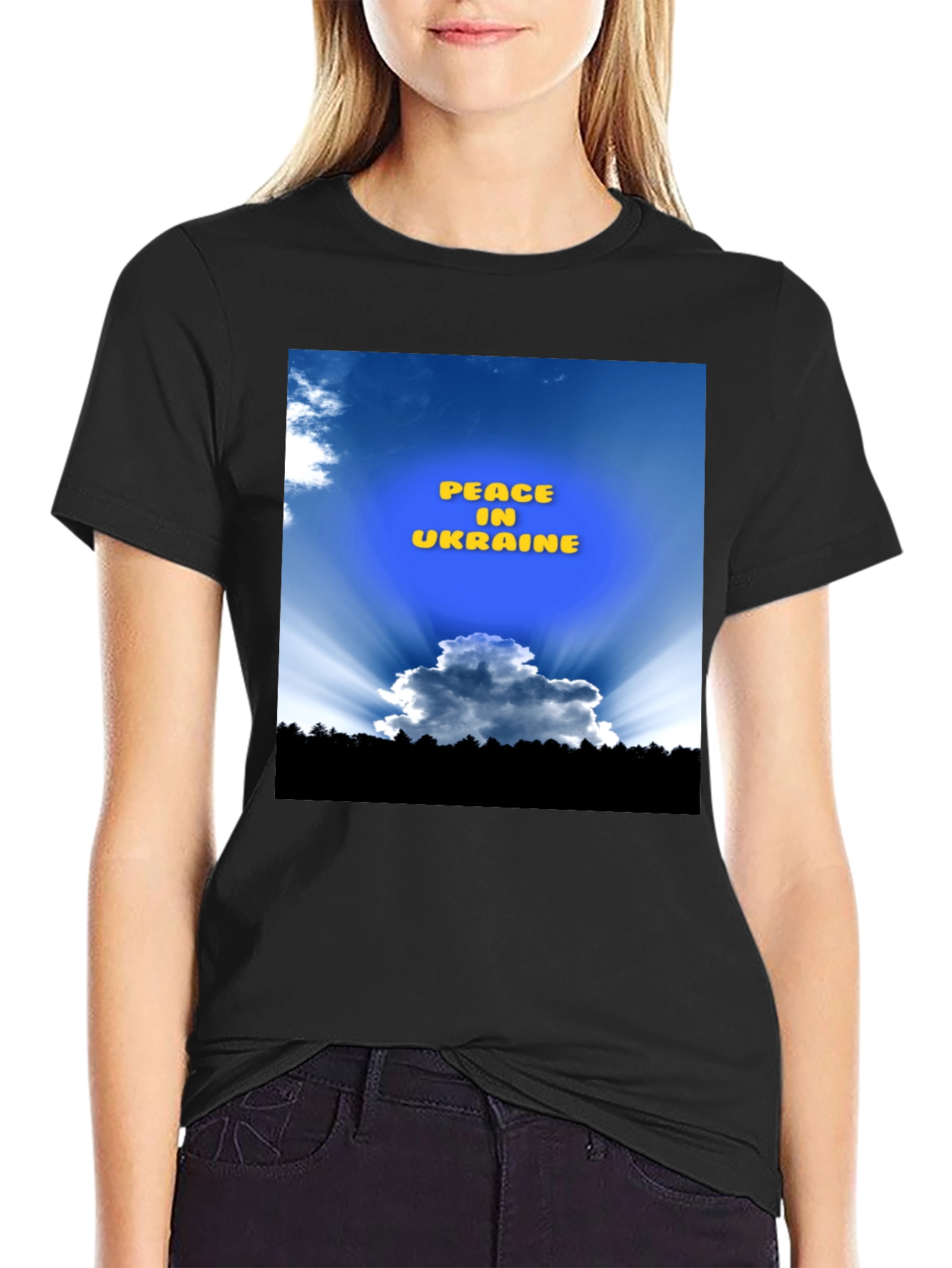 Peace in Ukraine Black T-Shirt