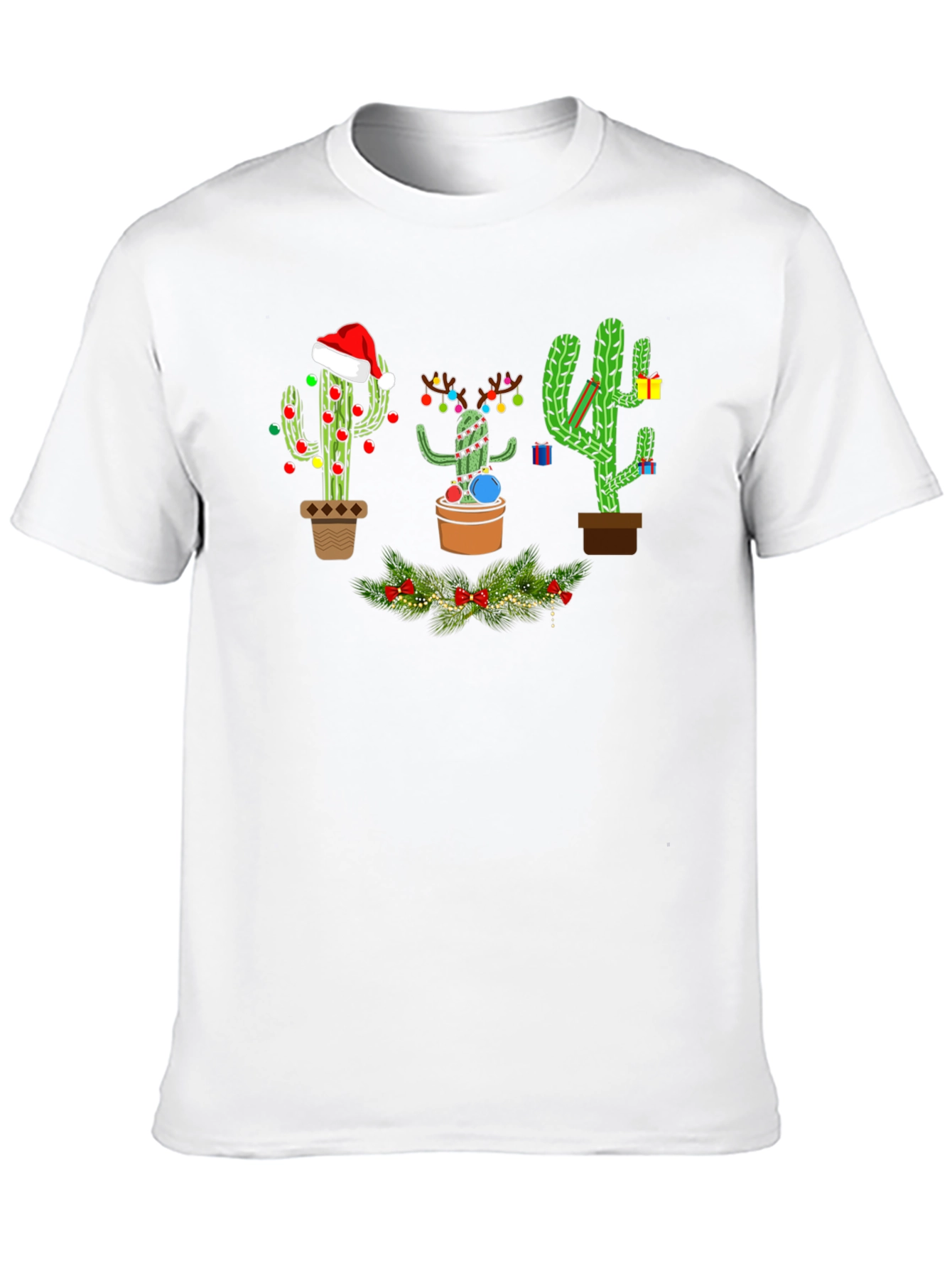 Festive Cactus Holiday T-Shirt