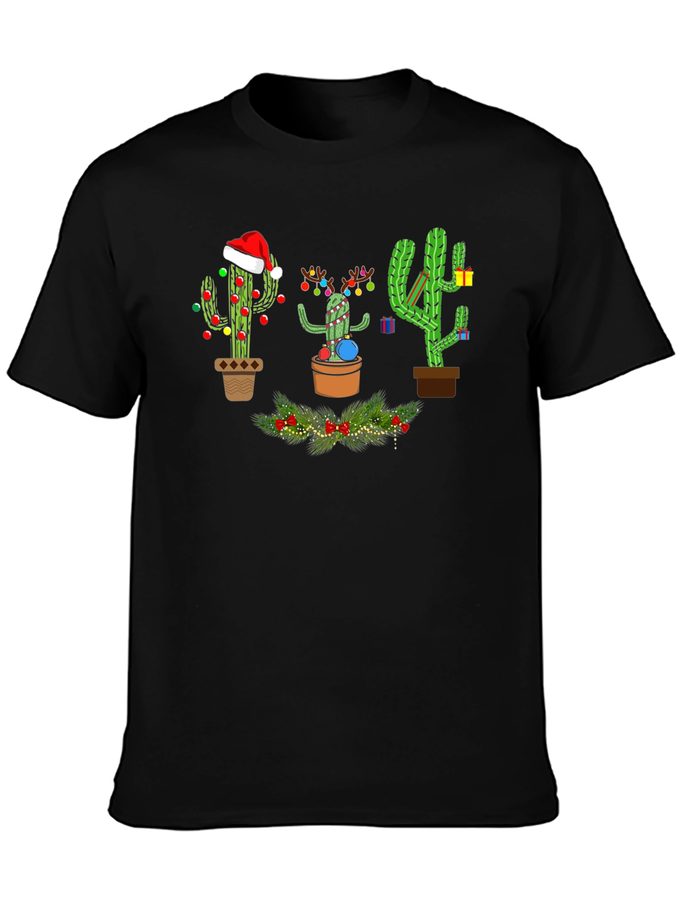 Festive Cactus Holiday T-Shirt