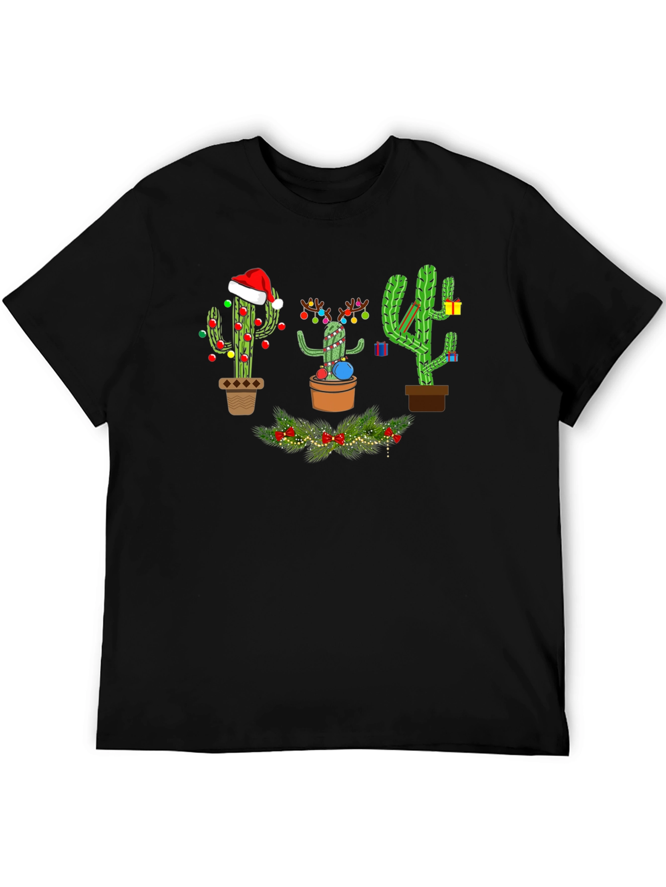 Festive Cactus Holiday T-Shirt