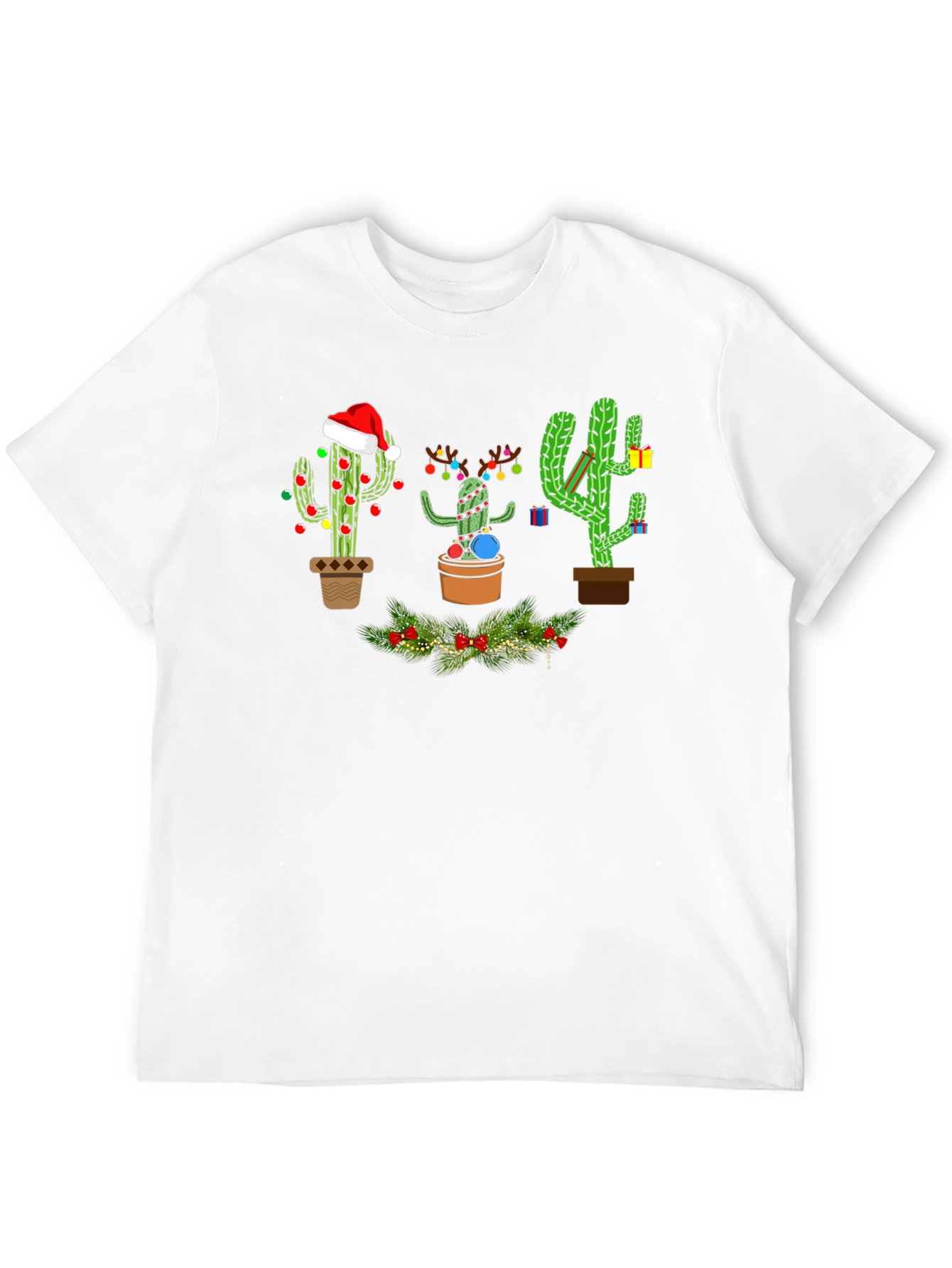 Festive Cactus Holiday T-Shirt