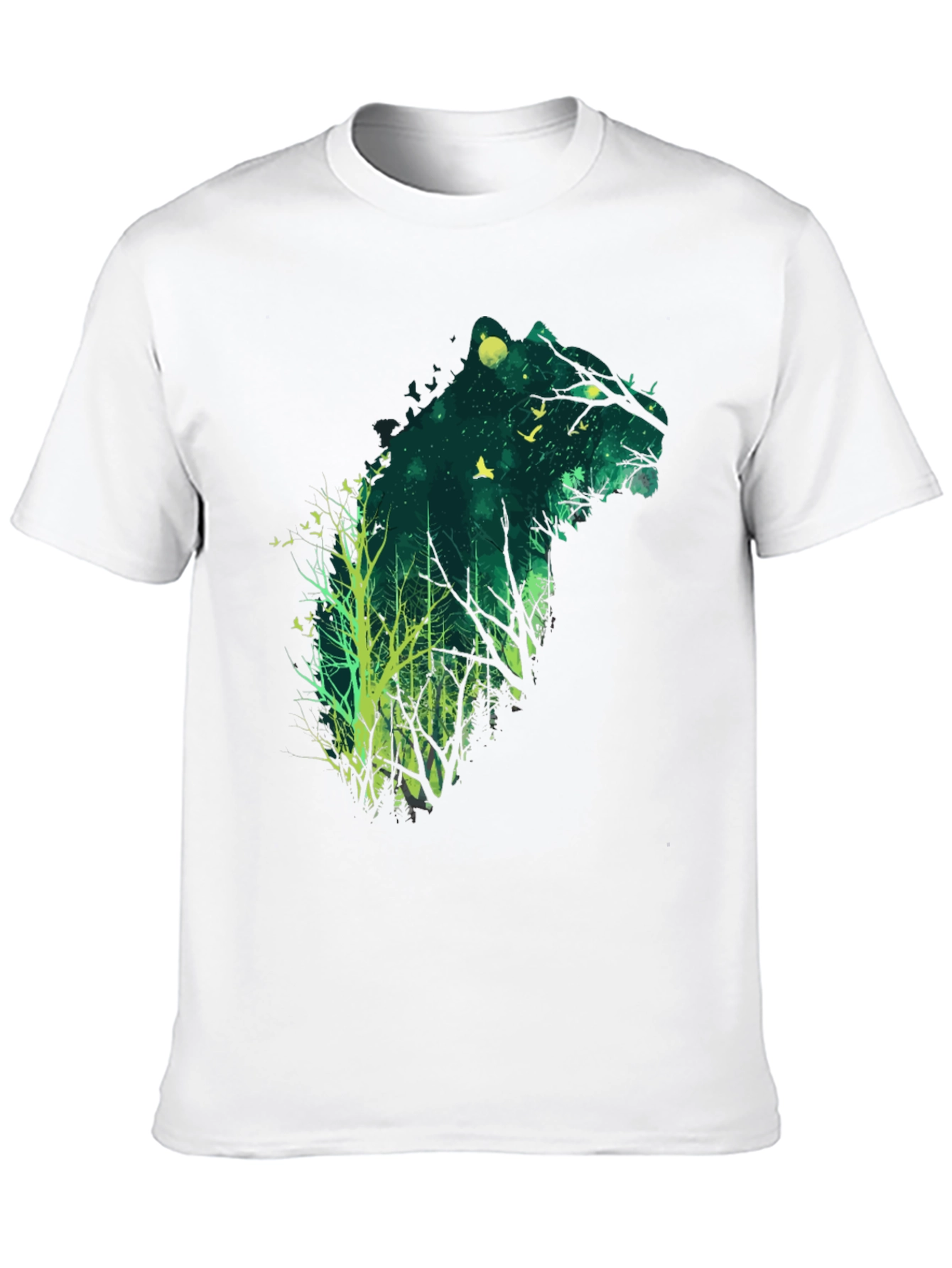 Nature Bear Graphic Tee - Mens Black Cotton T-Shirt
