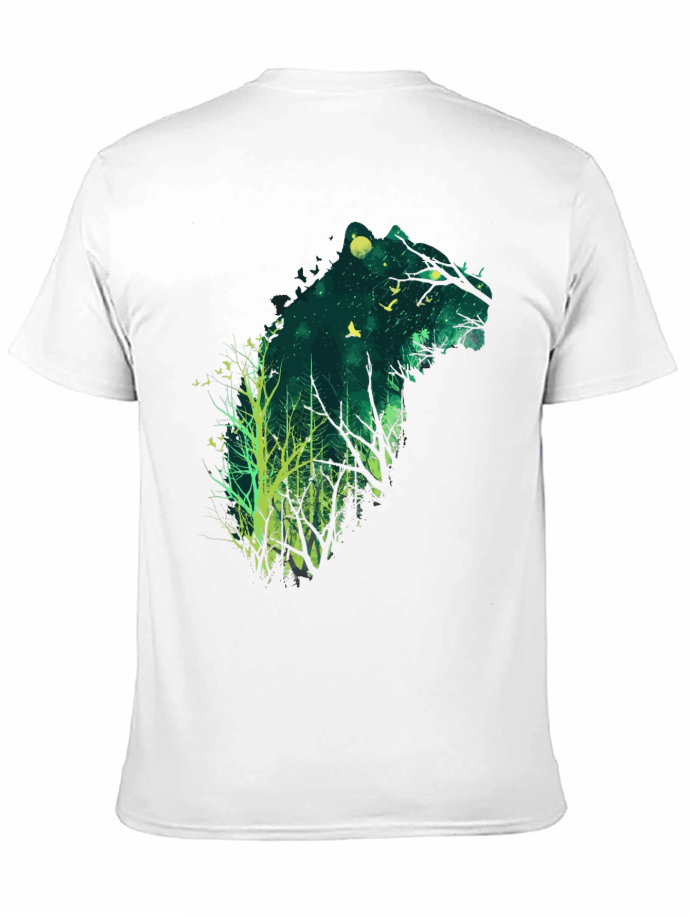 Nature Bear Graphic Tee - Mens Black Cotton T-Shirt
