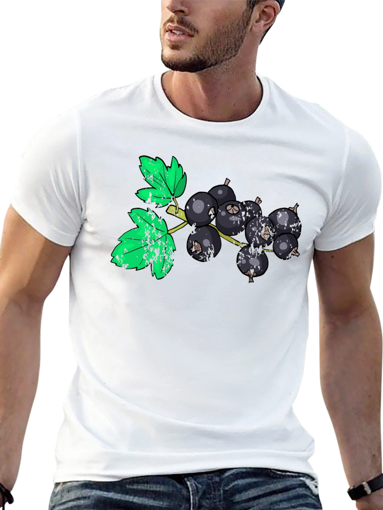 Black Currant Graphic Tee - Unique Fruit Print