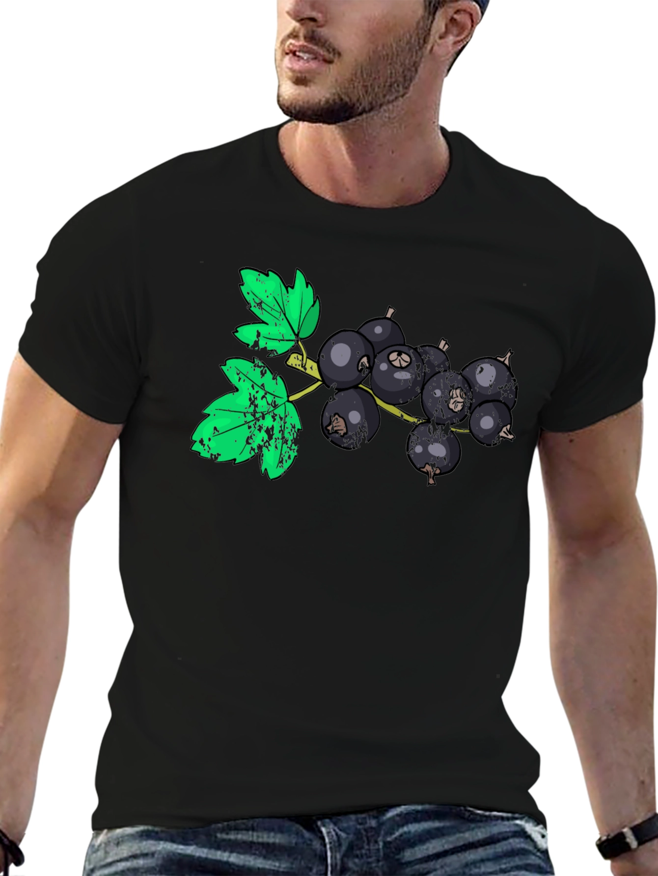 Black Currant Graphic Tee - Unique Fruit Print