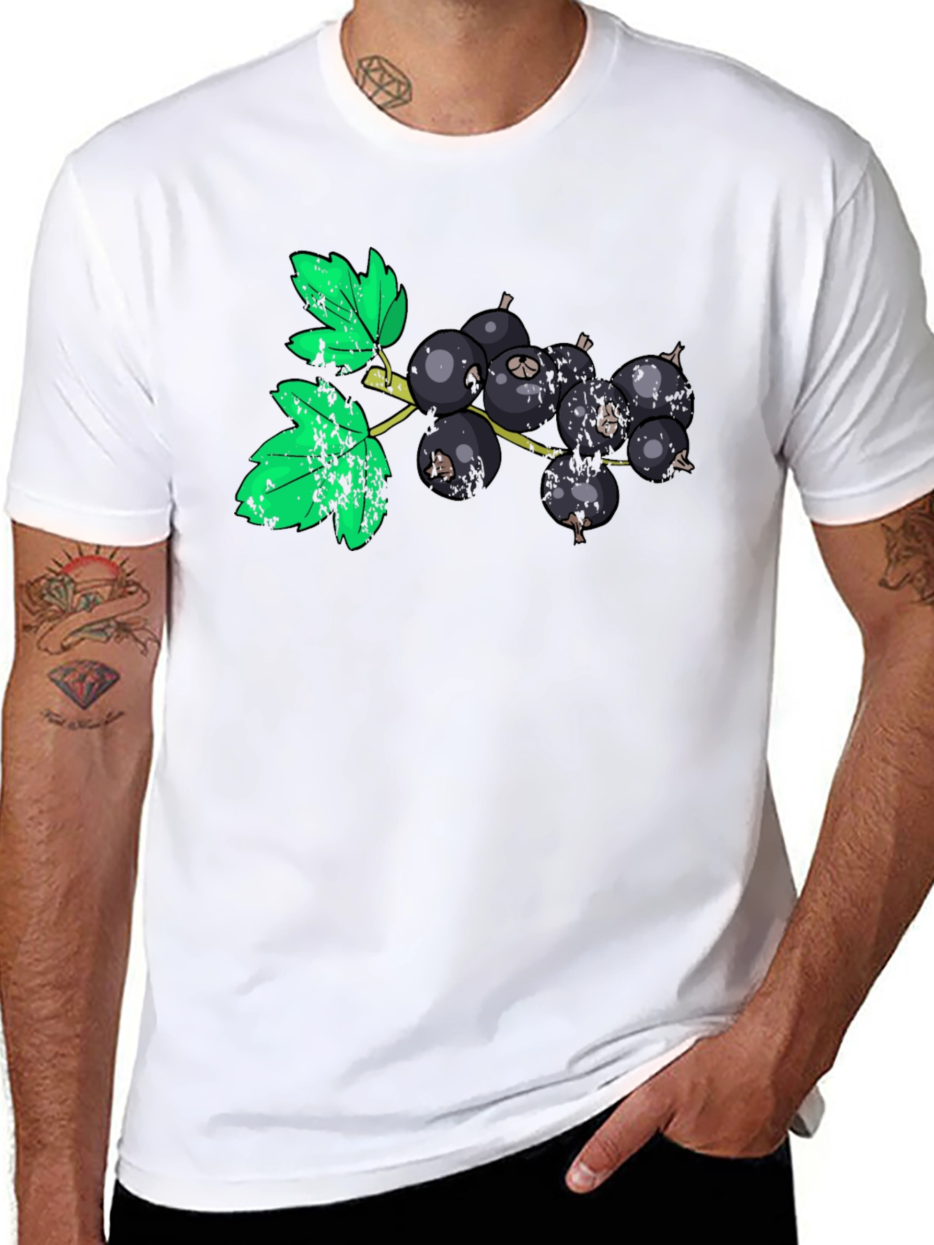 Black Currant Graphic Tee - Unique Fruit Print