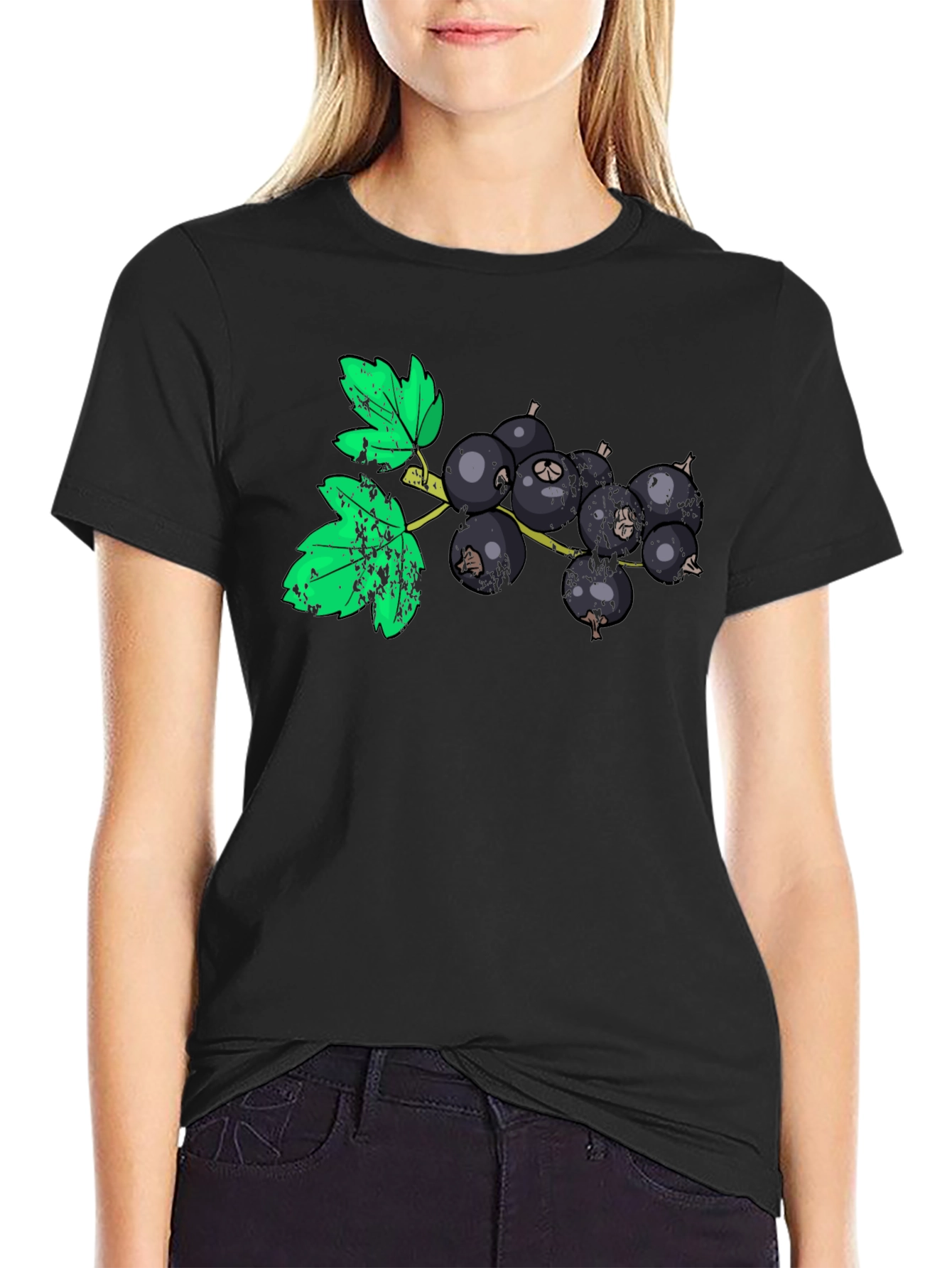 Black Currant Graphic Tee - Unique Fruit Print