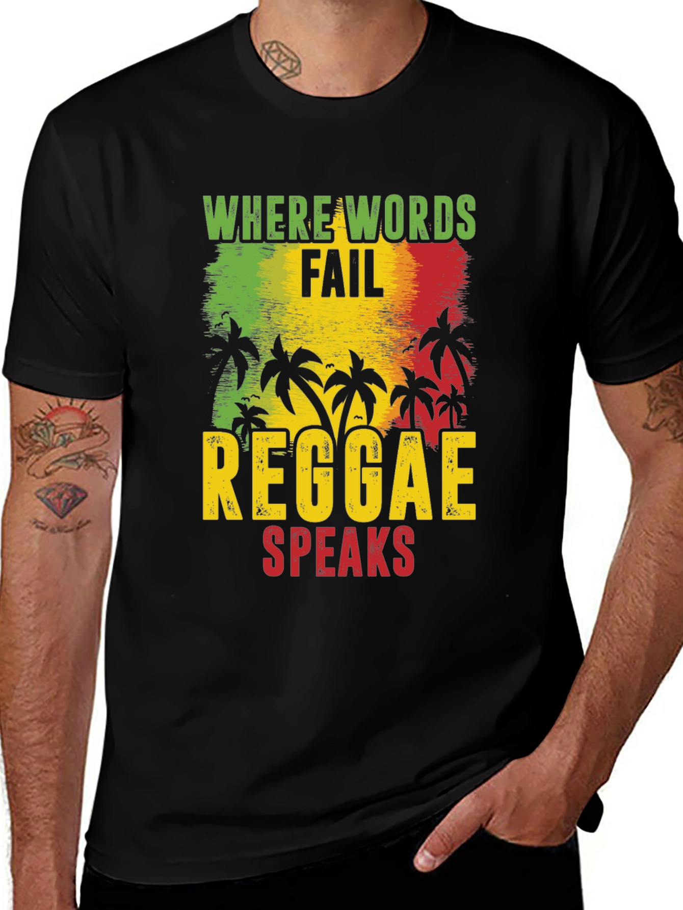 Reggae Speaks Graphic Tee - Rastafarian Inspired T-Shirt