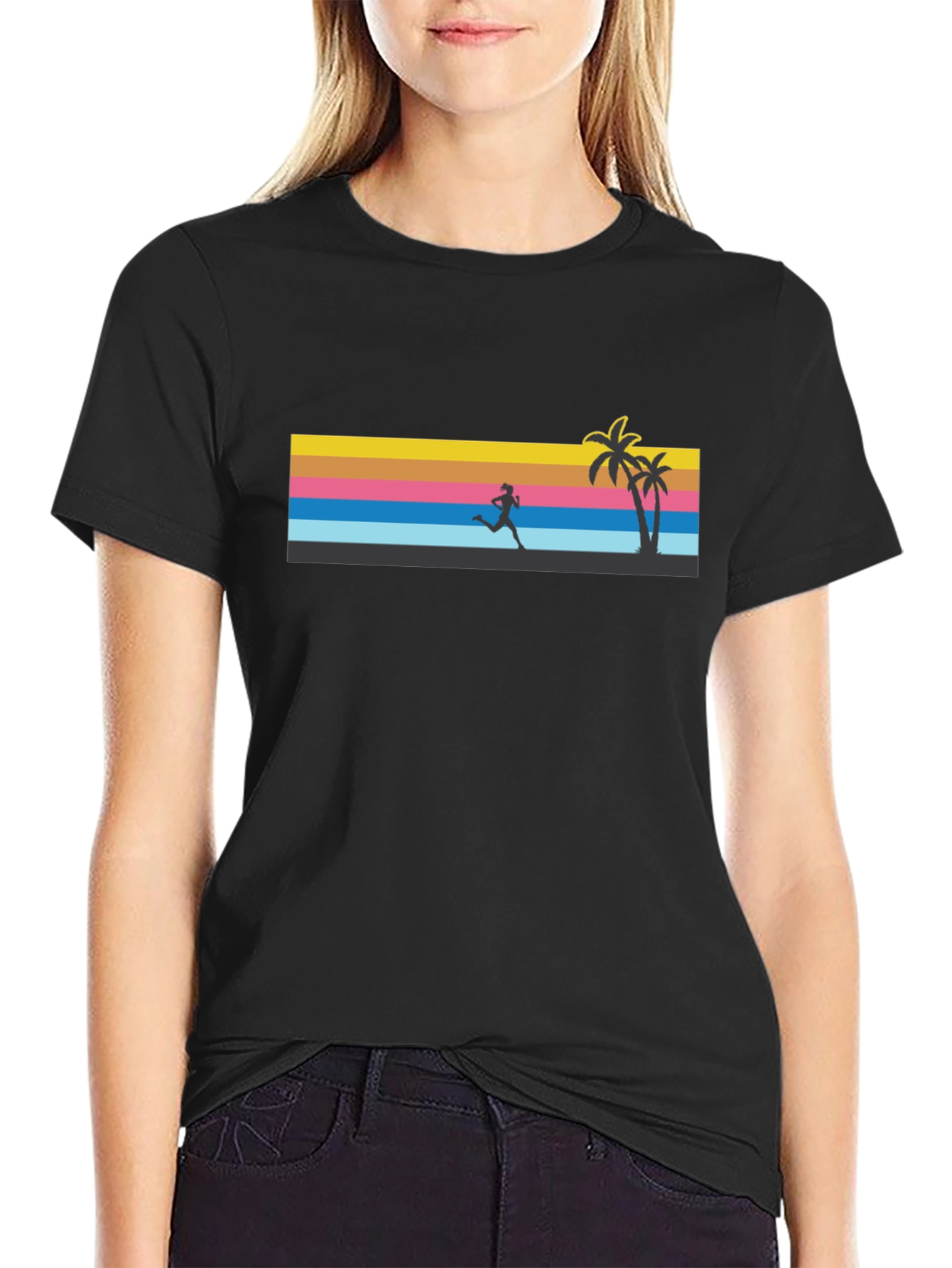 Retro Sunset Runner Graphic Tee