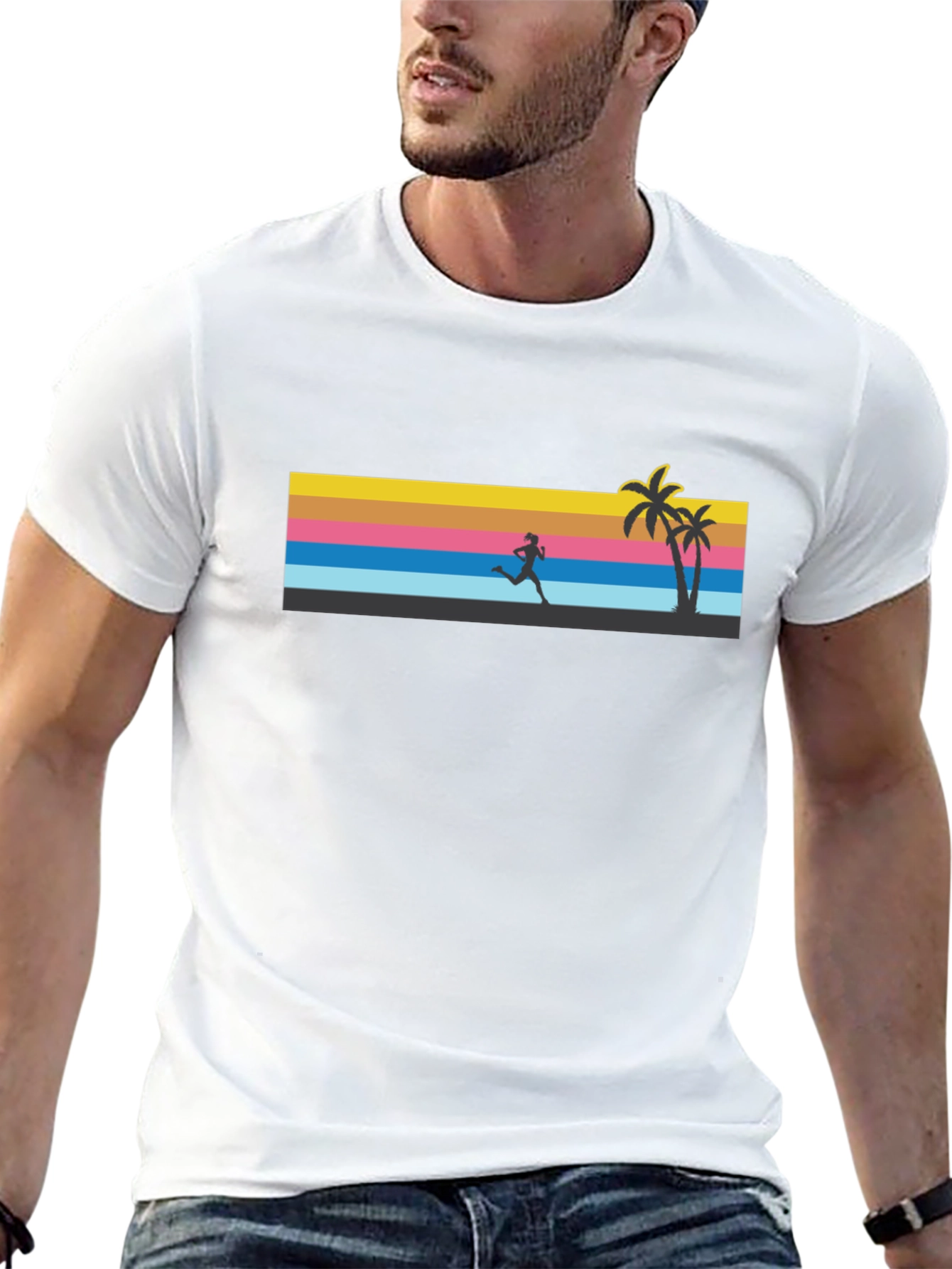 Retro Sunset Runner Graphic Tee