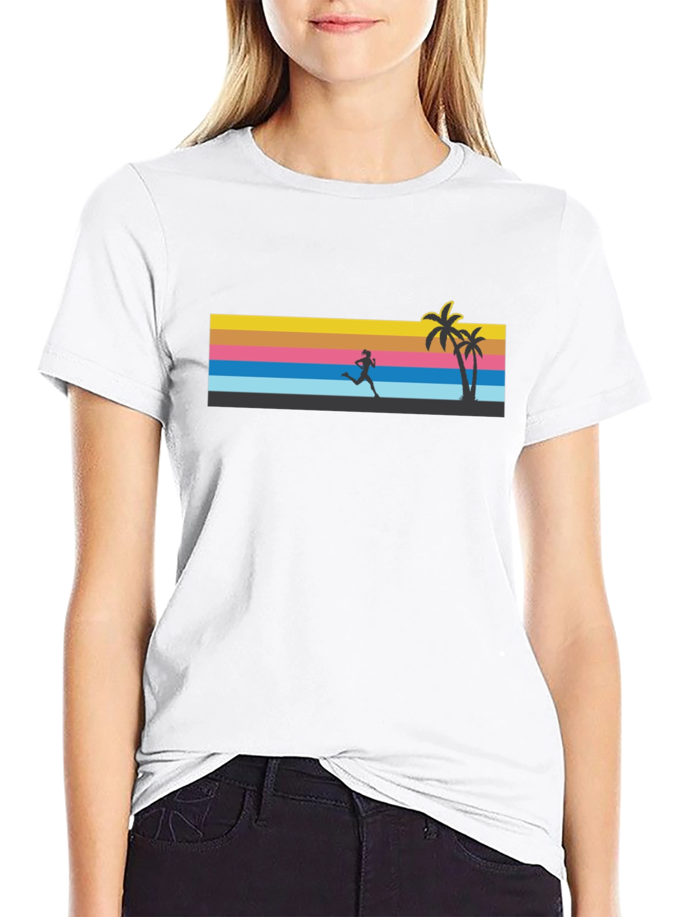 Retro Sunset Runner Graphic Tee