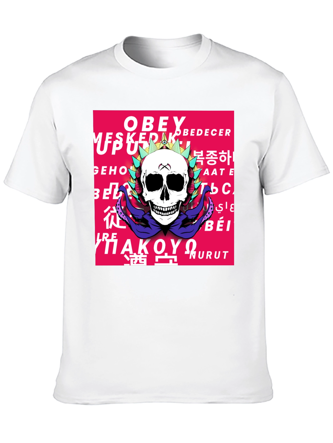 Obey Skull Graphic Print T-Shirt
