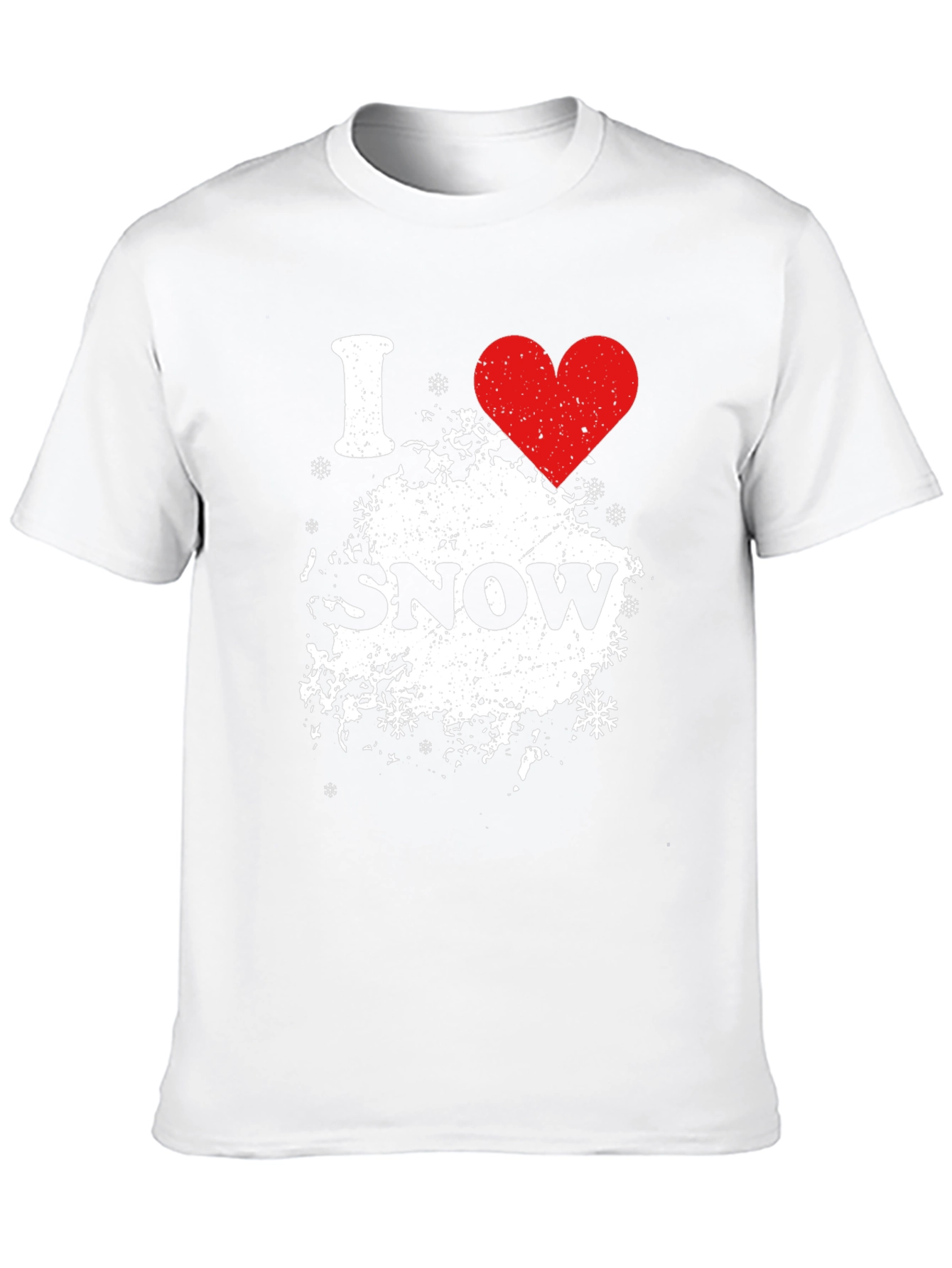 I Heart Snow Black Graphic Tee Shirt