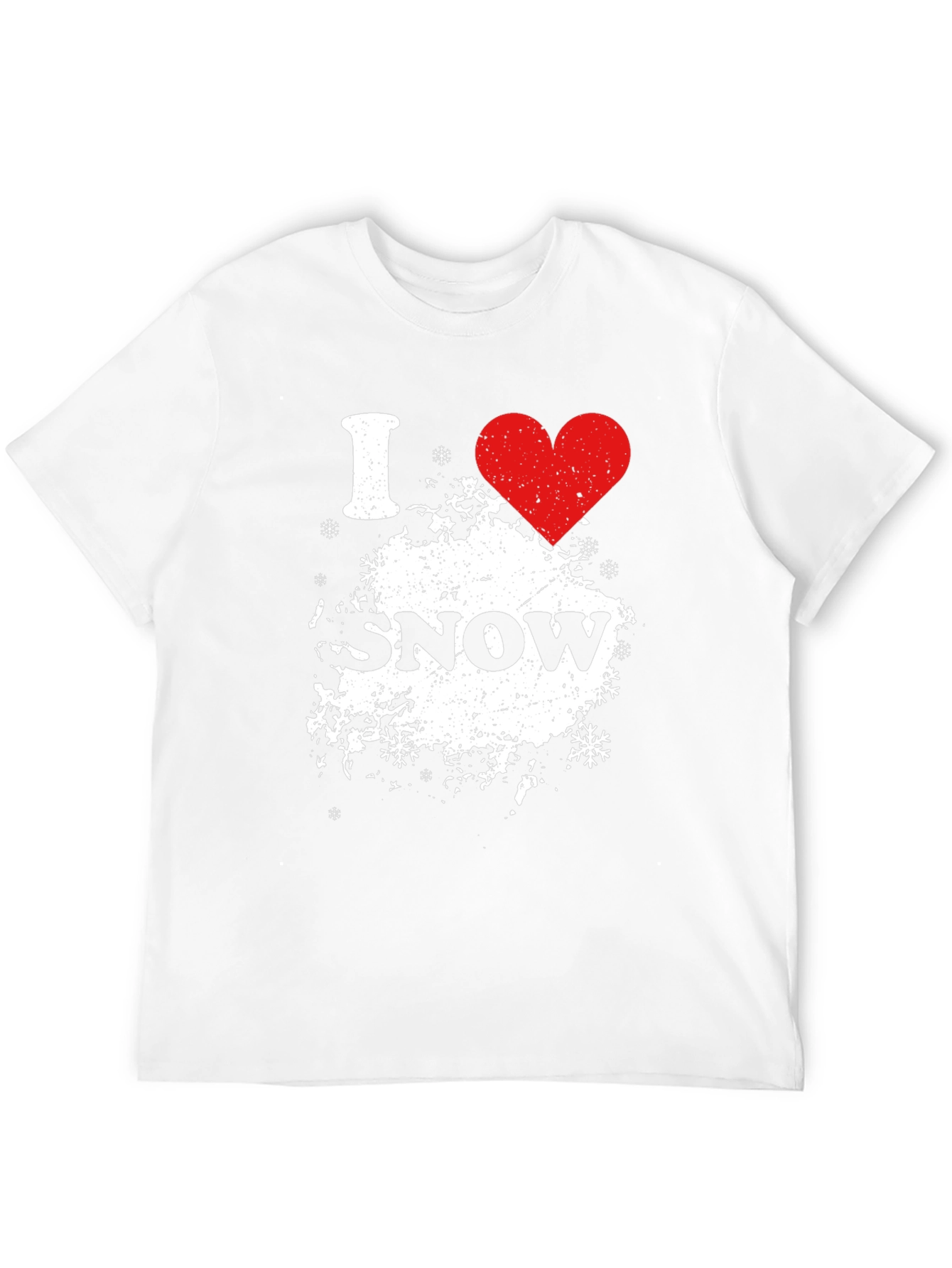 I Heart Snow Black Graphic Tee Shirt