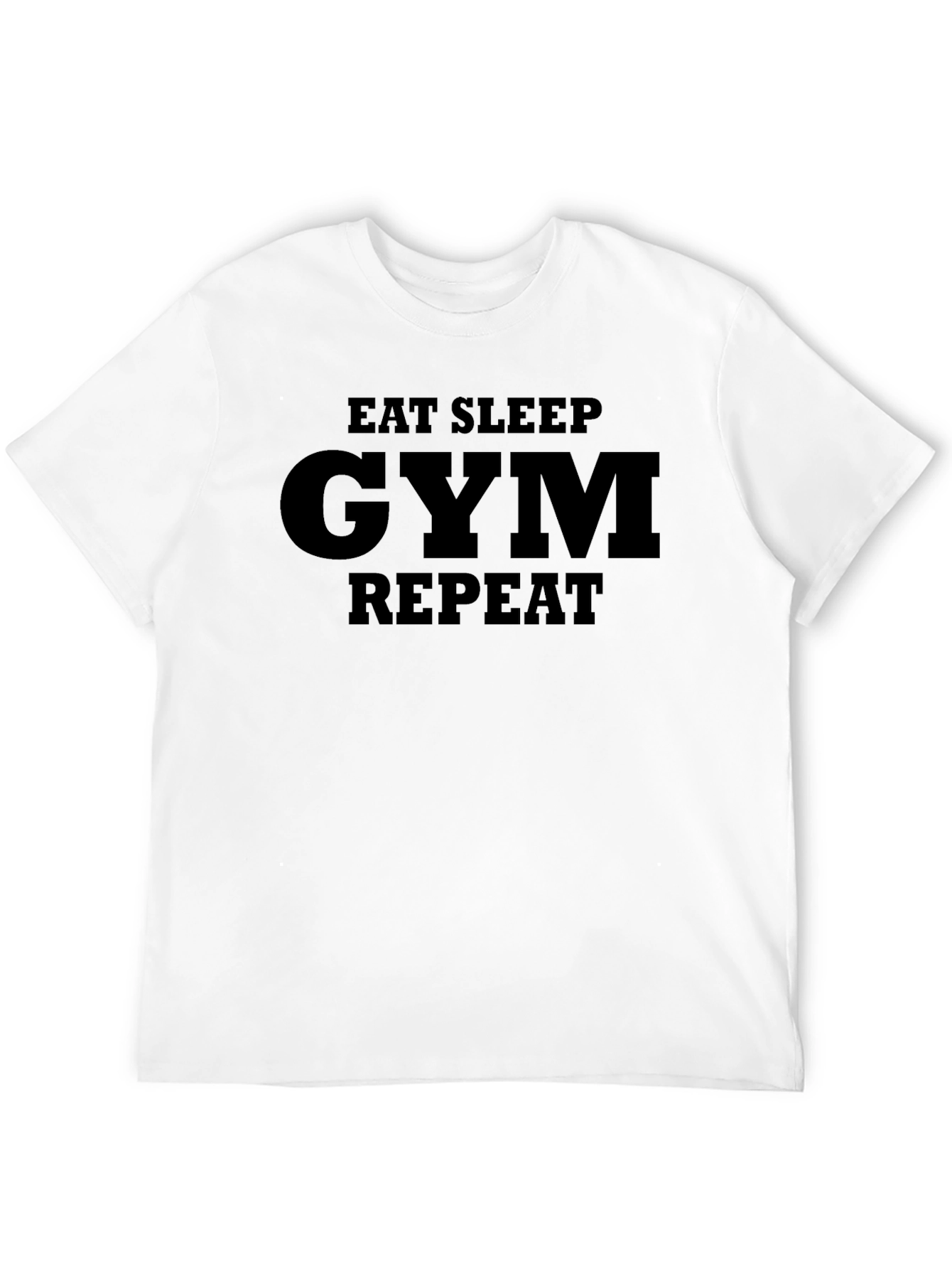 Eat Sleep Gym Repeat Black Graphic T-Shirt