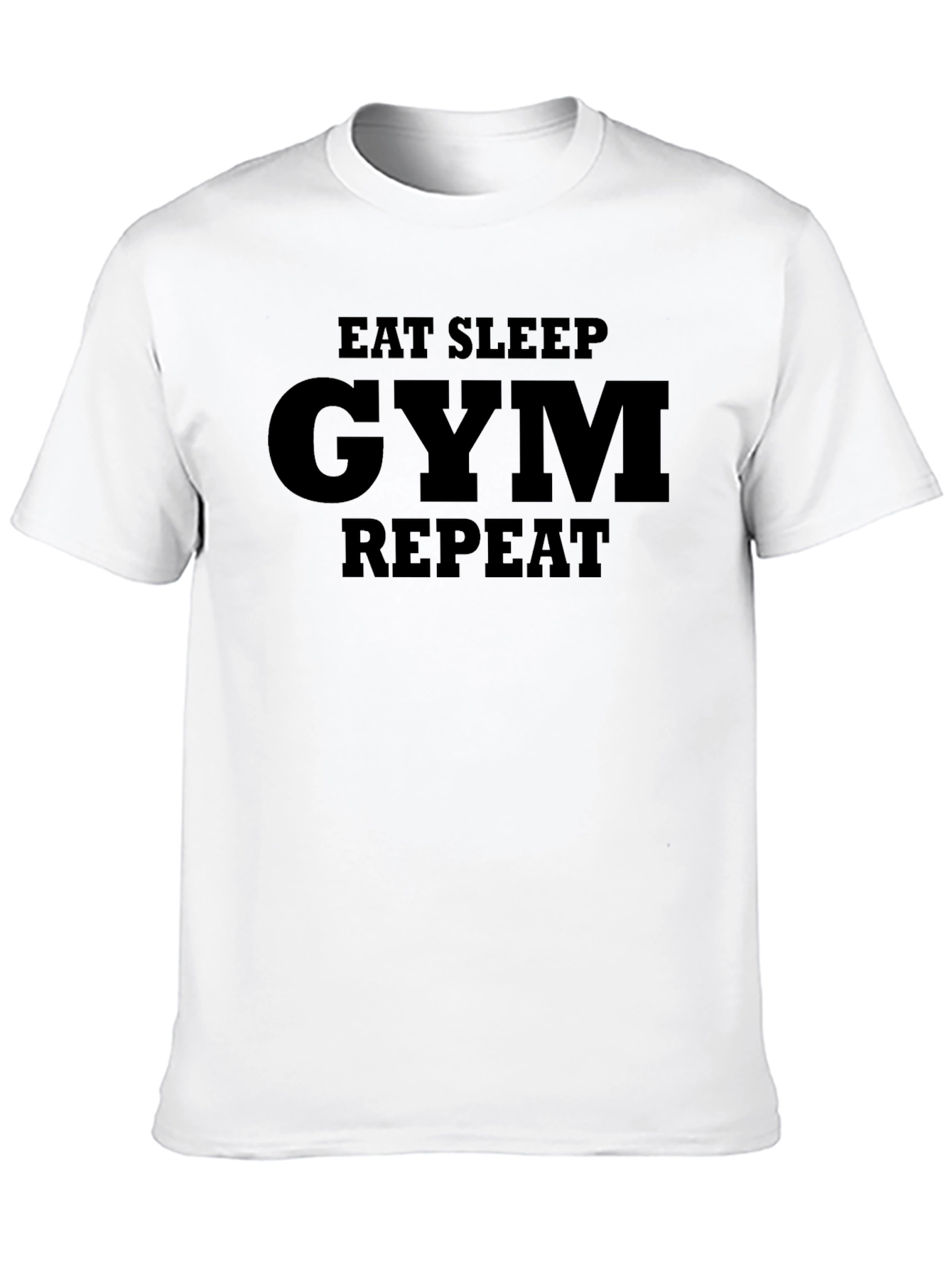 Eat Sleep Gym Repeat Black Graphic T-Shirt