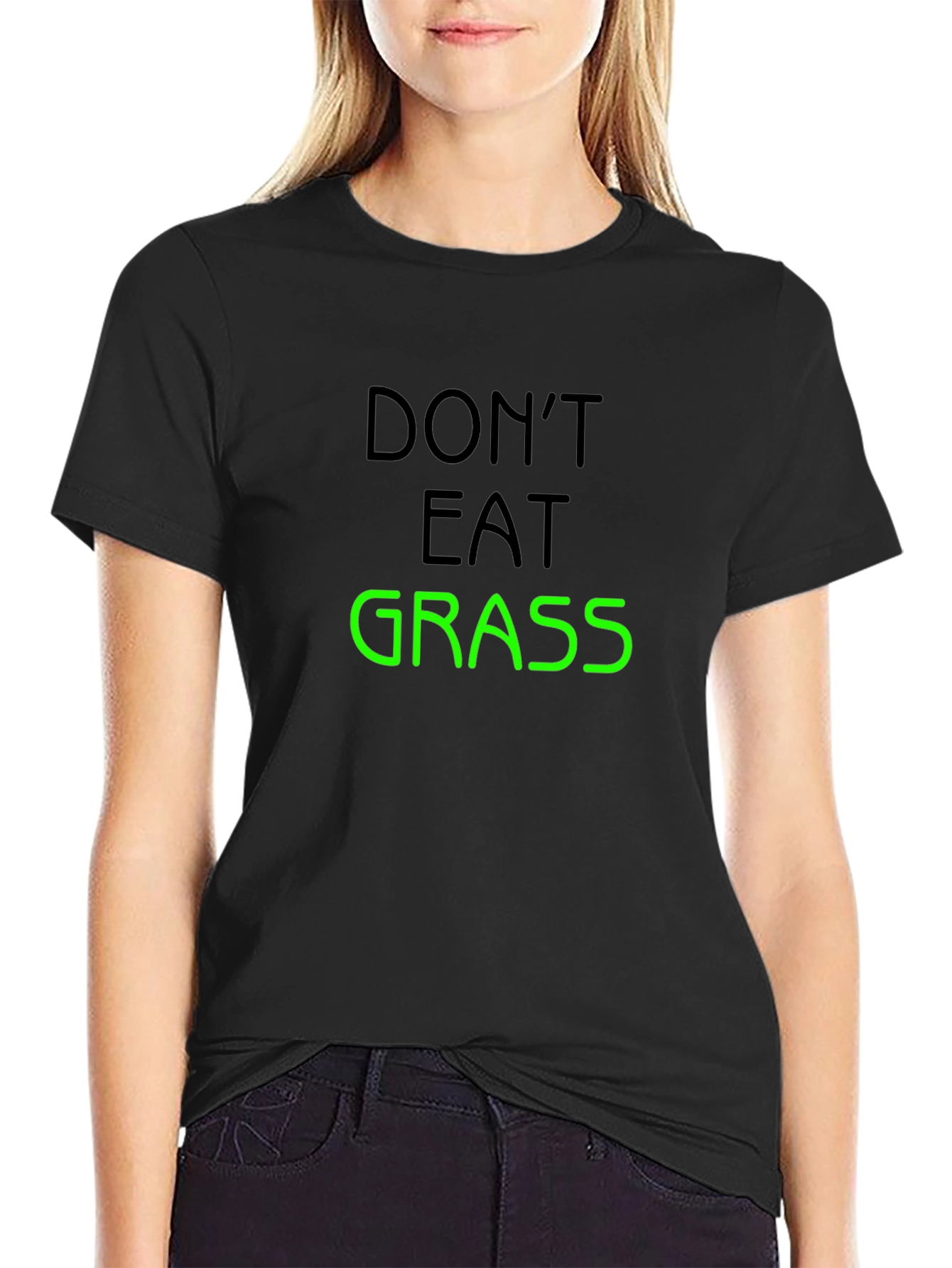 Dont Eat Grass Graphic T-Shirt - Black