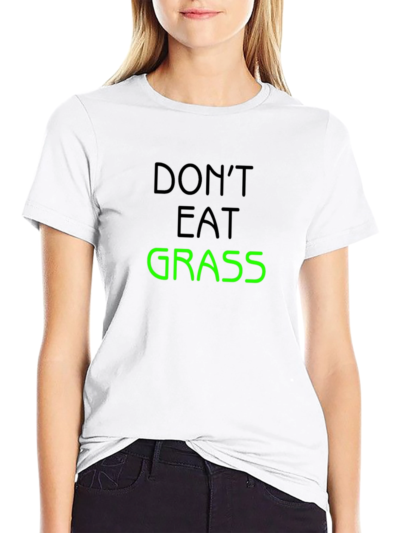Dont Eat Grass Graphic T-Shirt - Black