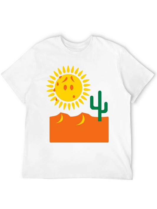 Desert Graphic Tee - Sun Cactus & Orange Landscape