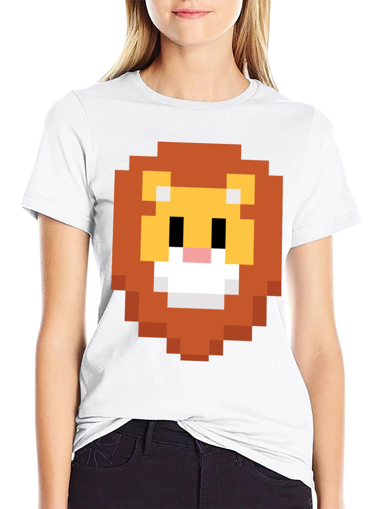 Pixel Lion Graphic Tee - Retro Style