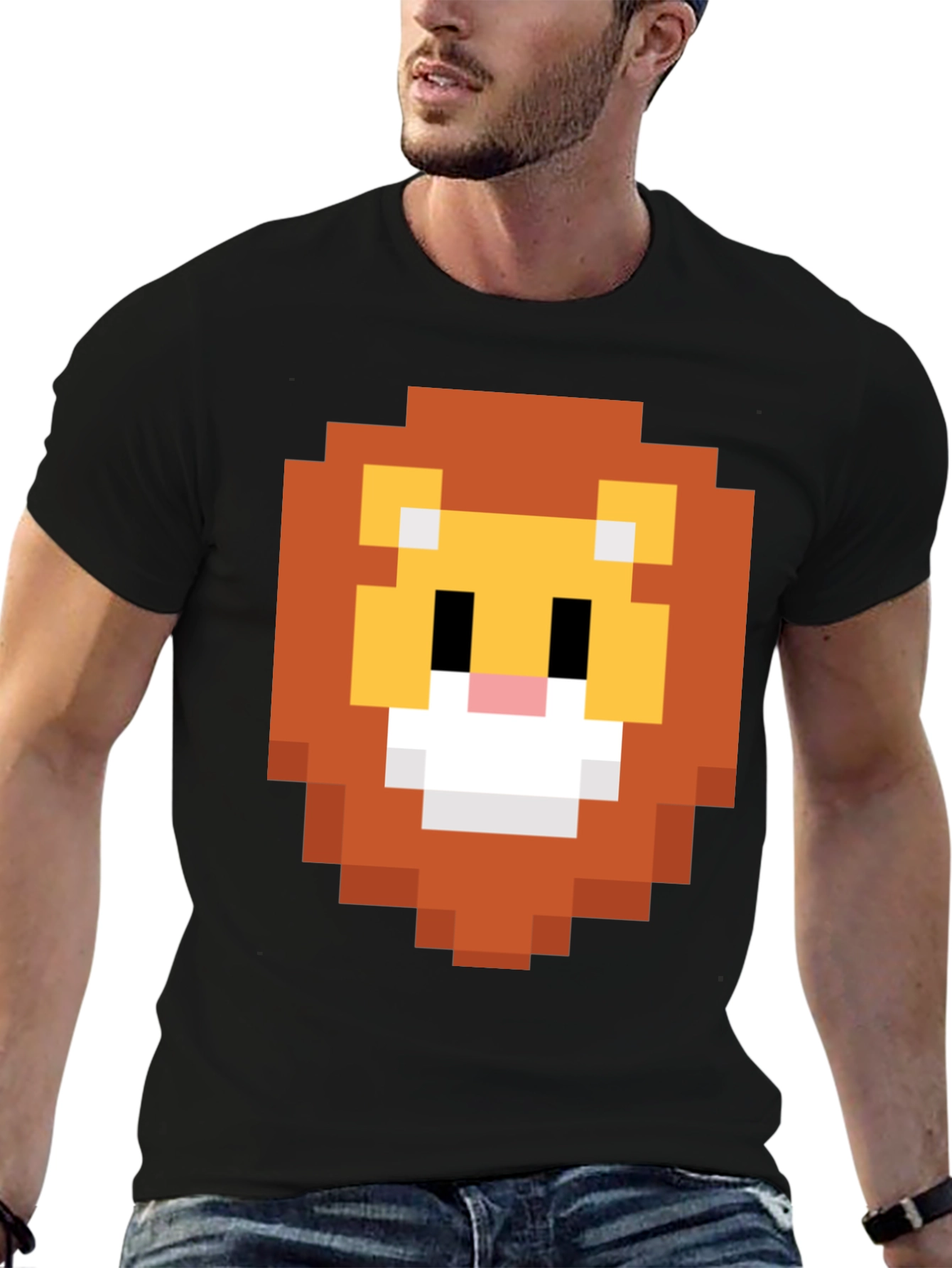 Pixel Lion Graphic Tee - Retro Style