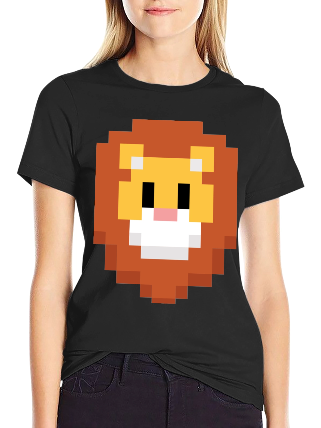 Pixel Lion Graphic Tee - Retro Style