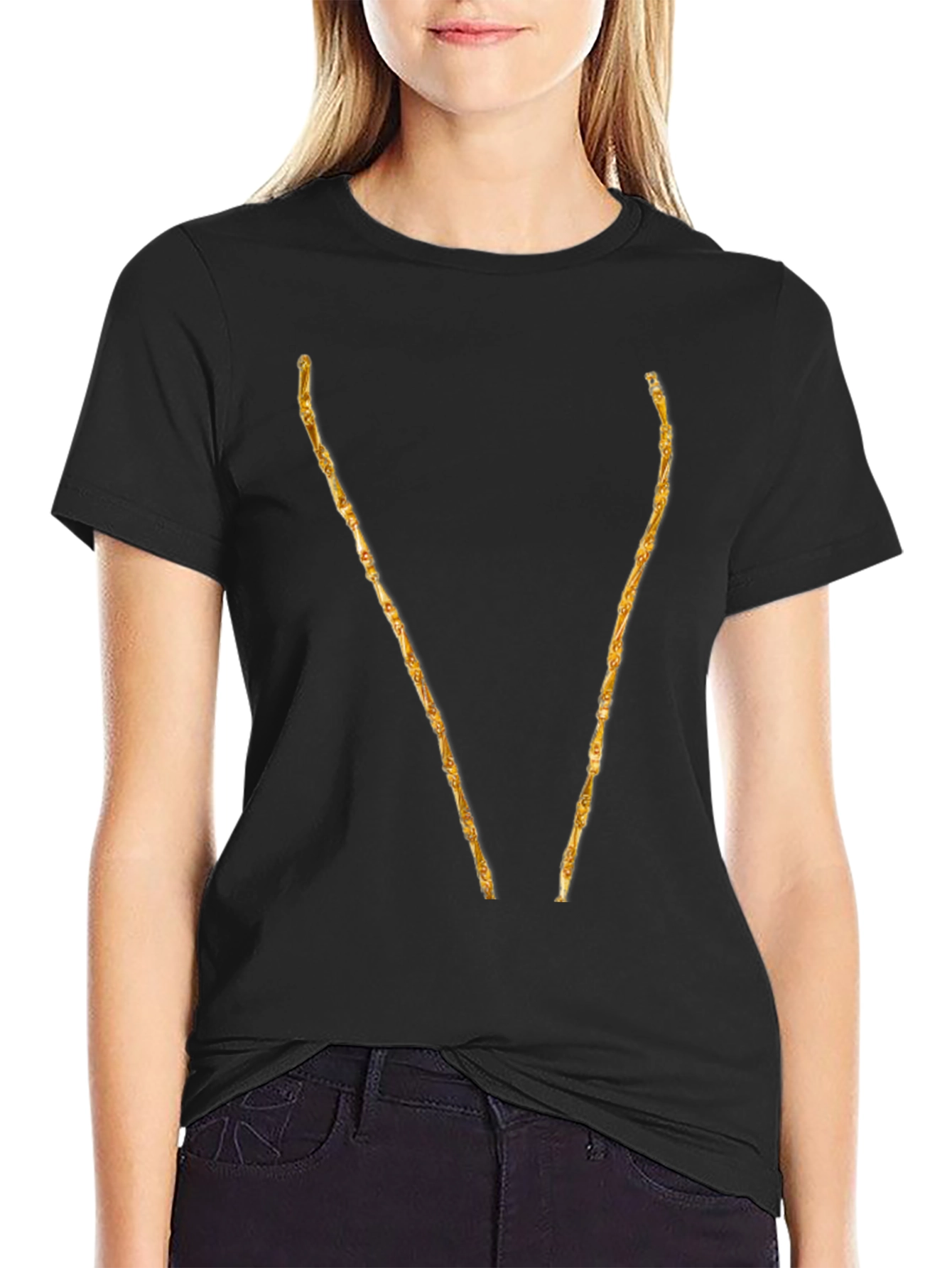 Golden Sticks Graphic Black T-Shirt