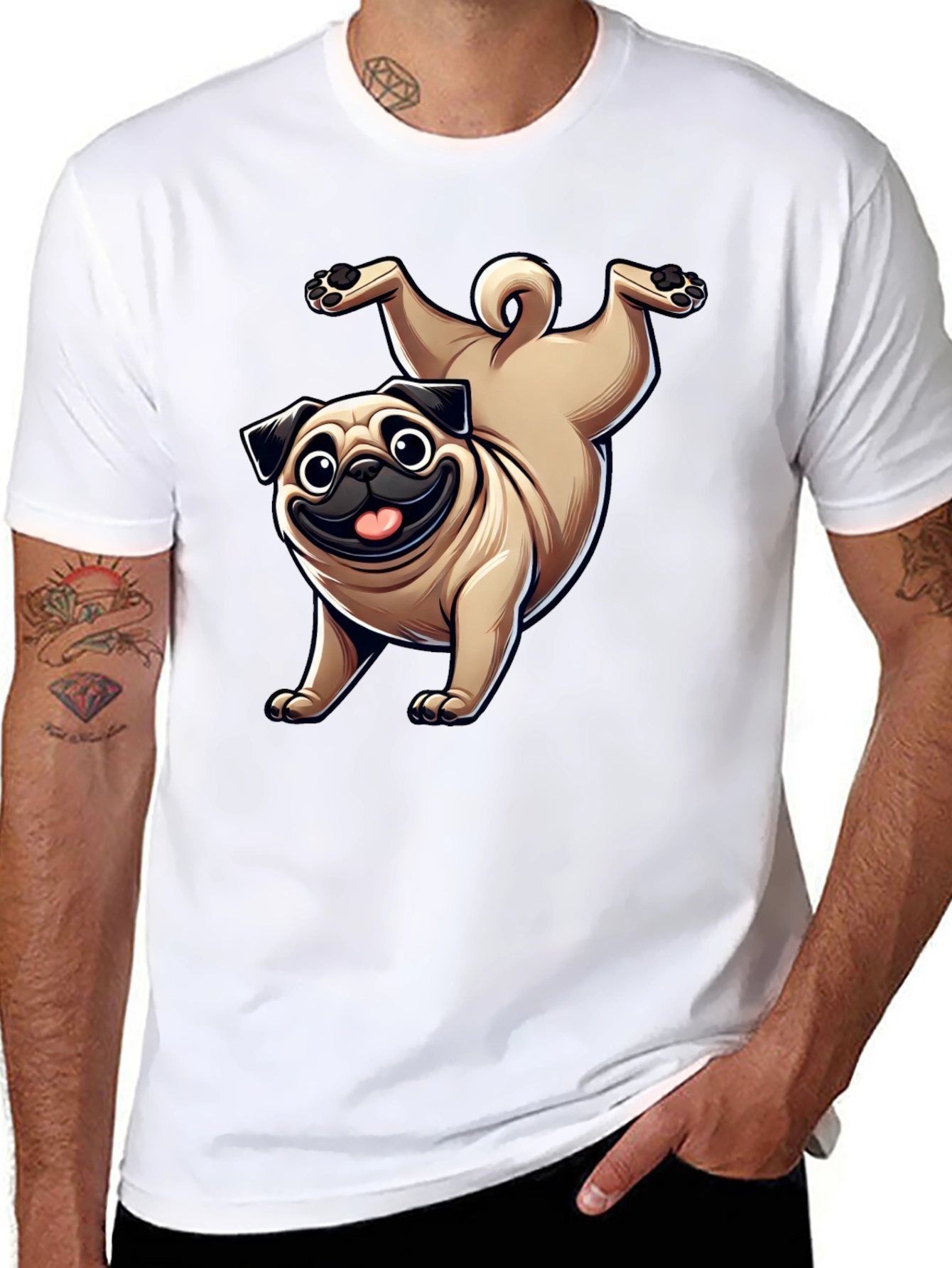 Funny Pug Dog Graphic T-Shirt