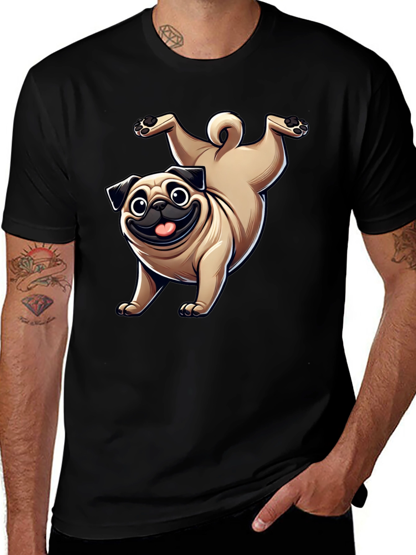 Funny Pug Dog Graphic T-Shirt